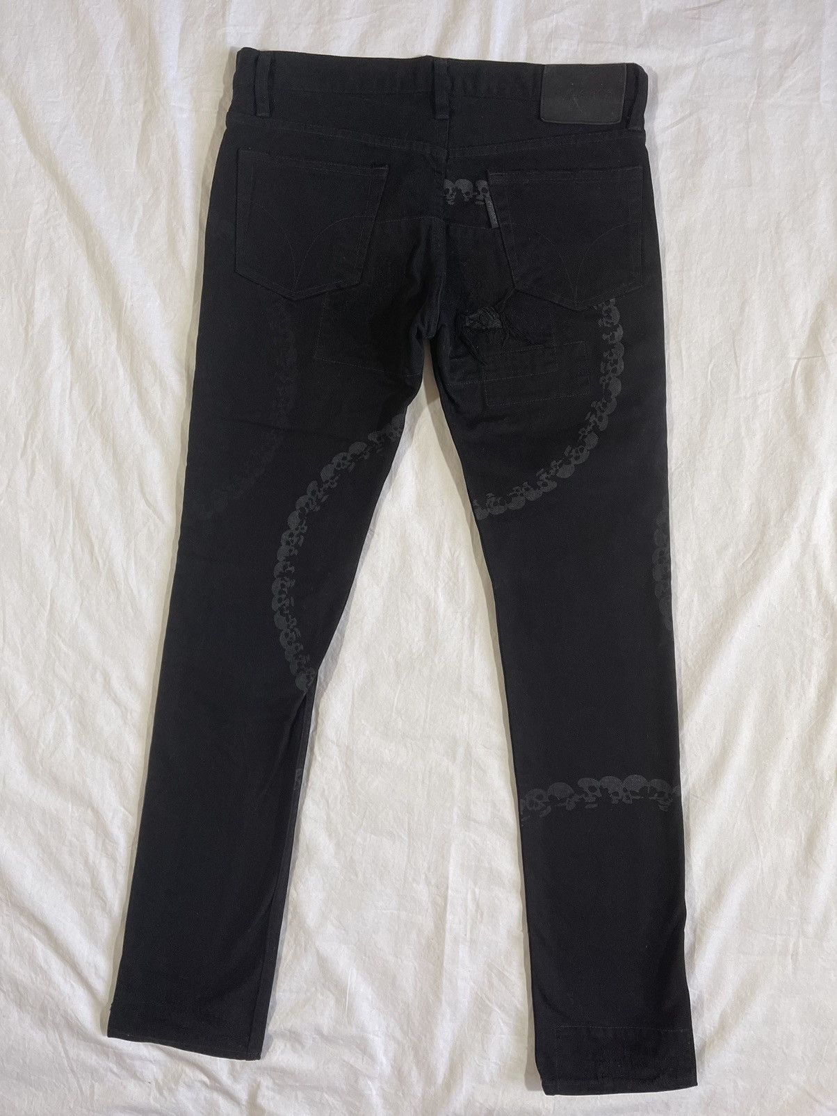Hysteric Glamour *rare* Skull rings patchwork distressed pants Size US 30 / EU 46 - 2 Thumbnail