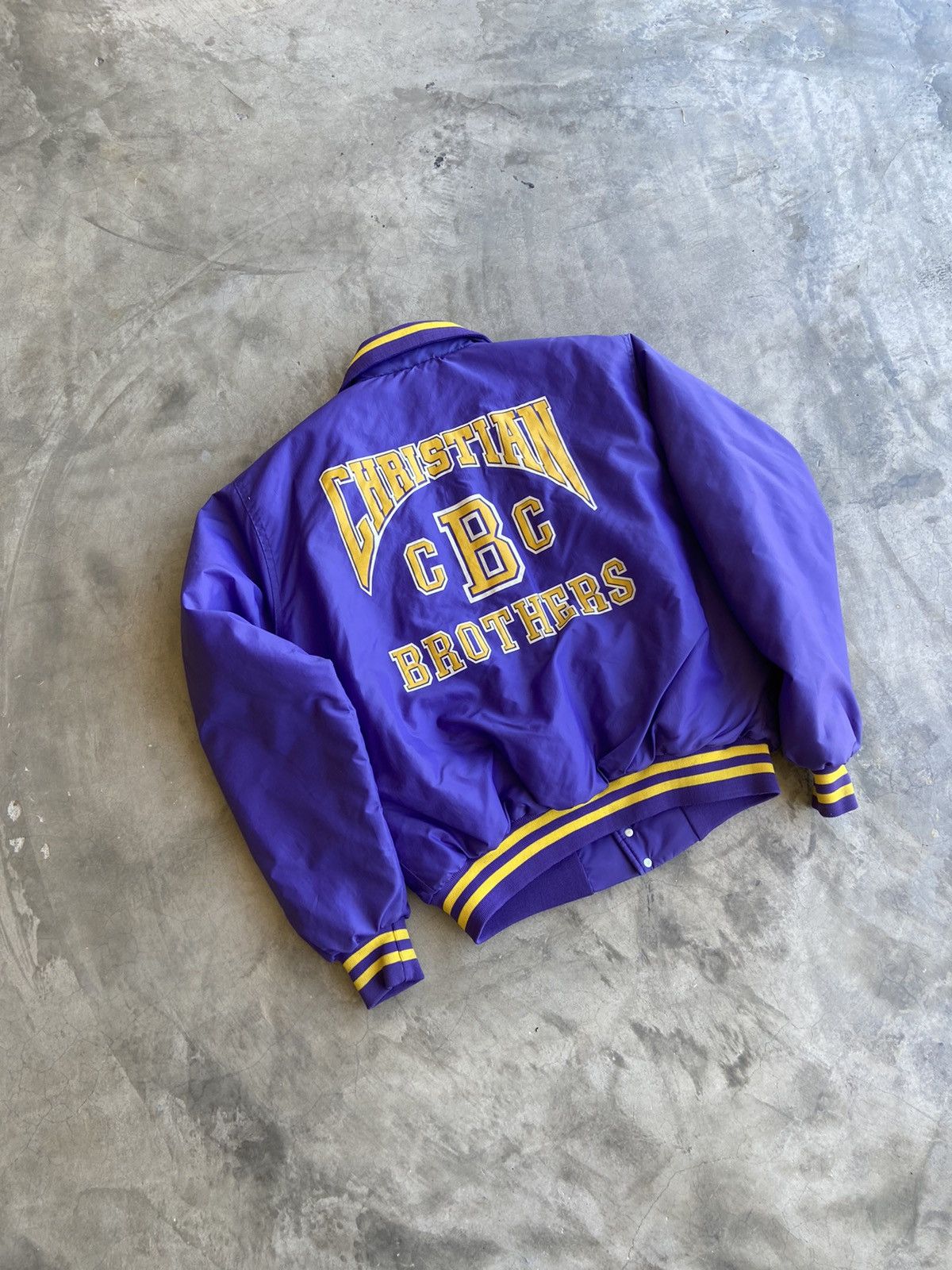 Vintage Vintage Purple Varsity Jacket 90’s Medium Size US M / EU 48-50 / 2 - 5 Thumbnail