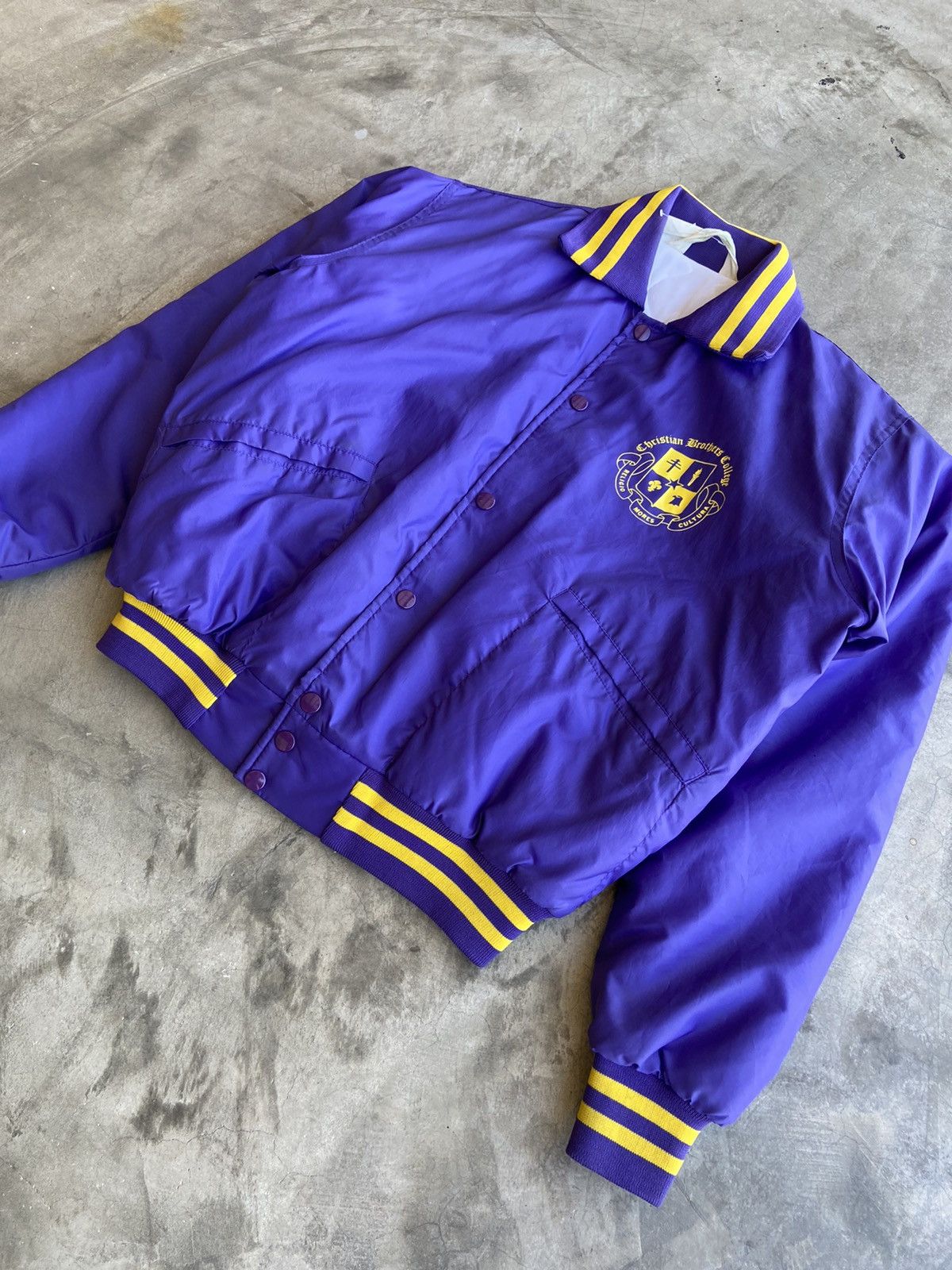 Vintage Vintage Purple Varsity Jacket 90’s Medium Size US M / EU 48-50 / 2 - 2 Thumbnail