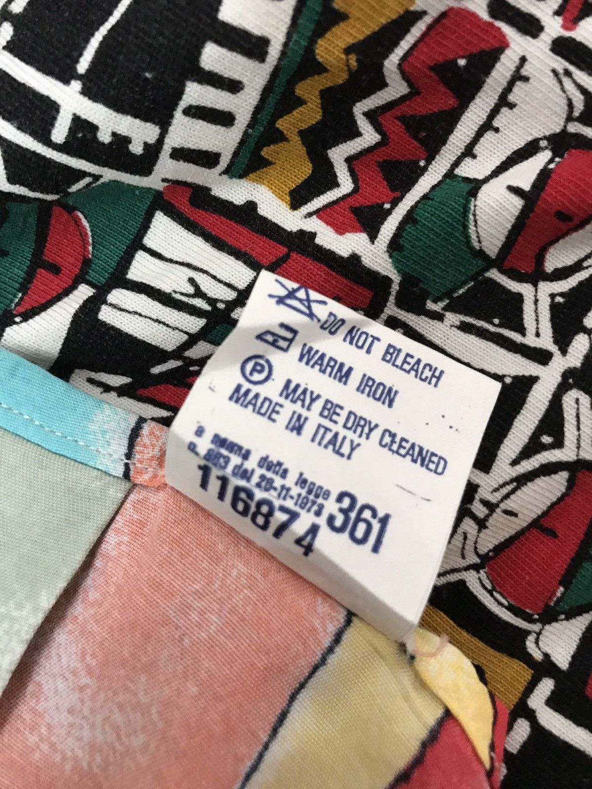 POP84 Pop 84 Italy Multi Colour Stripe Camp Collar Rayon Shirt Size US XXL / EU 58 / 5 - 15 Thumbnail