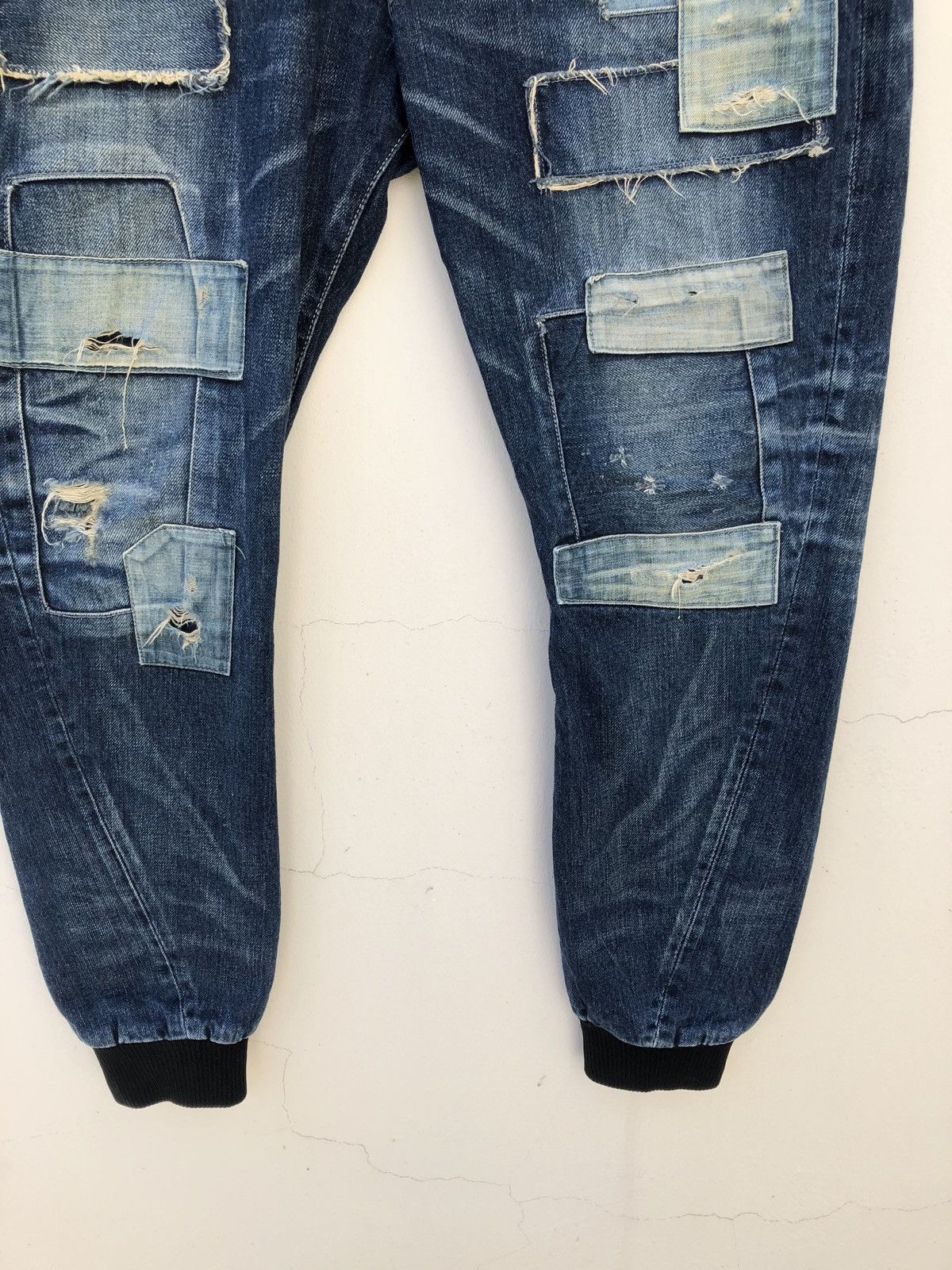Schlussel Japan Brand glamb Boro Patchwork Denim Jeans Size US 31 - 10 Thumbnail