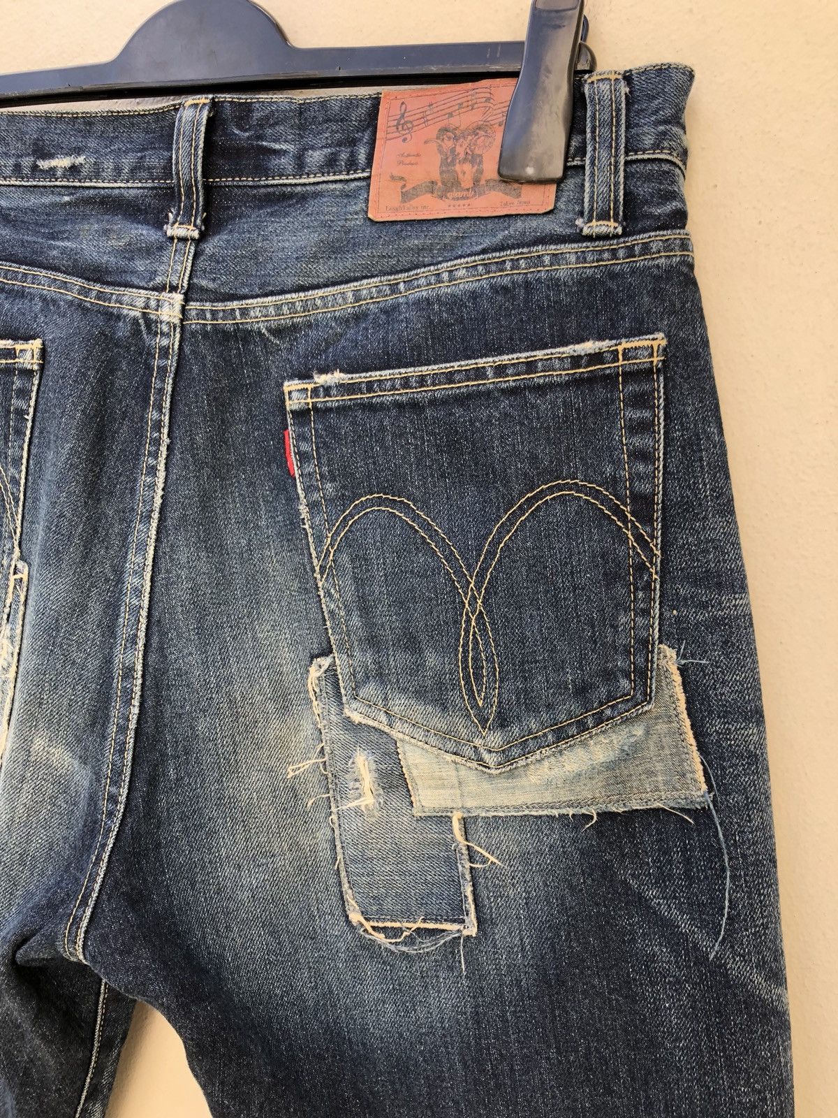 Schlussel Japan Brand glamb Boro Patchwork Denim Jeans Size US 31 - 16 Thumbnail