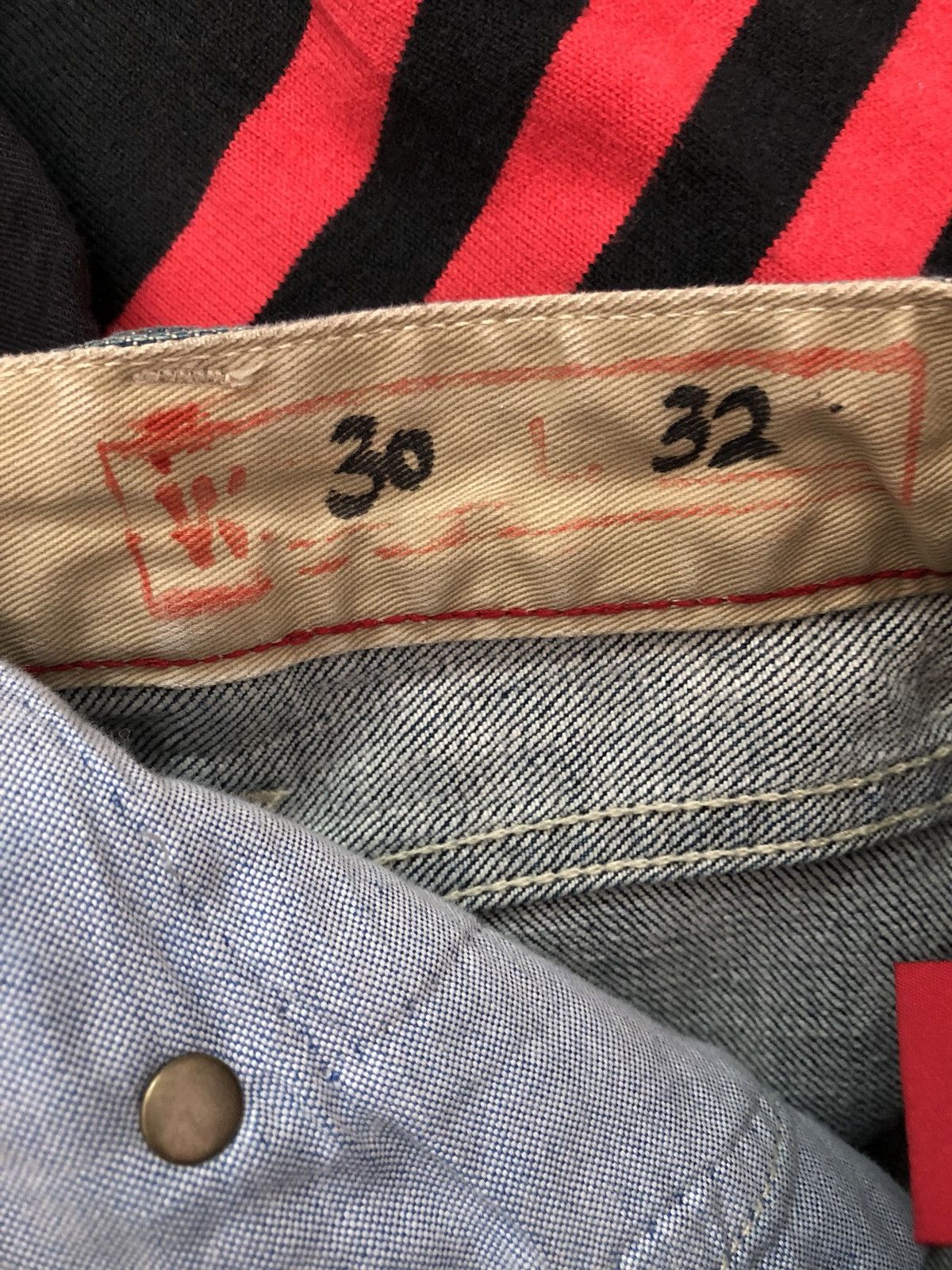 Vintage Japan Brand Etienne Ozeki Patchwork Embroidery Denim Jeans Size US 30 / EU 46 - 20 Thumbnail