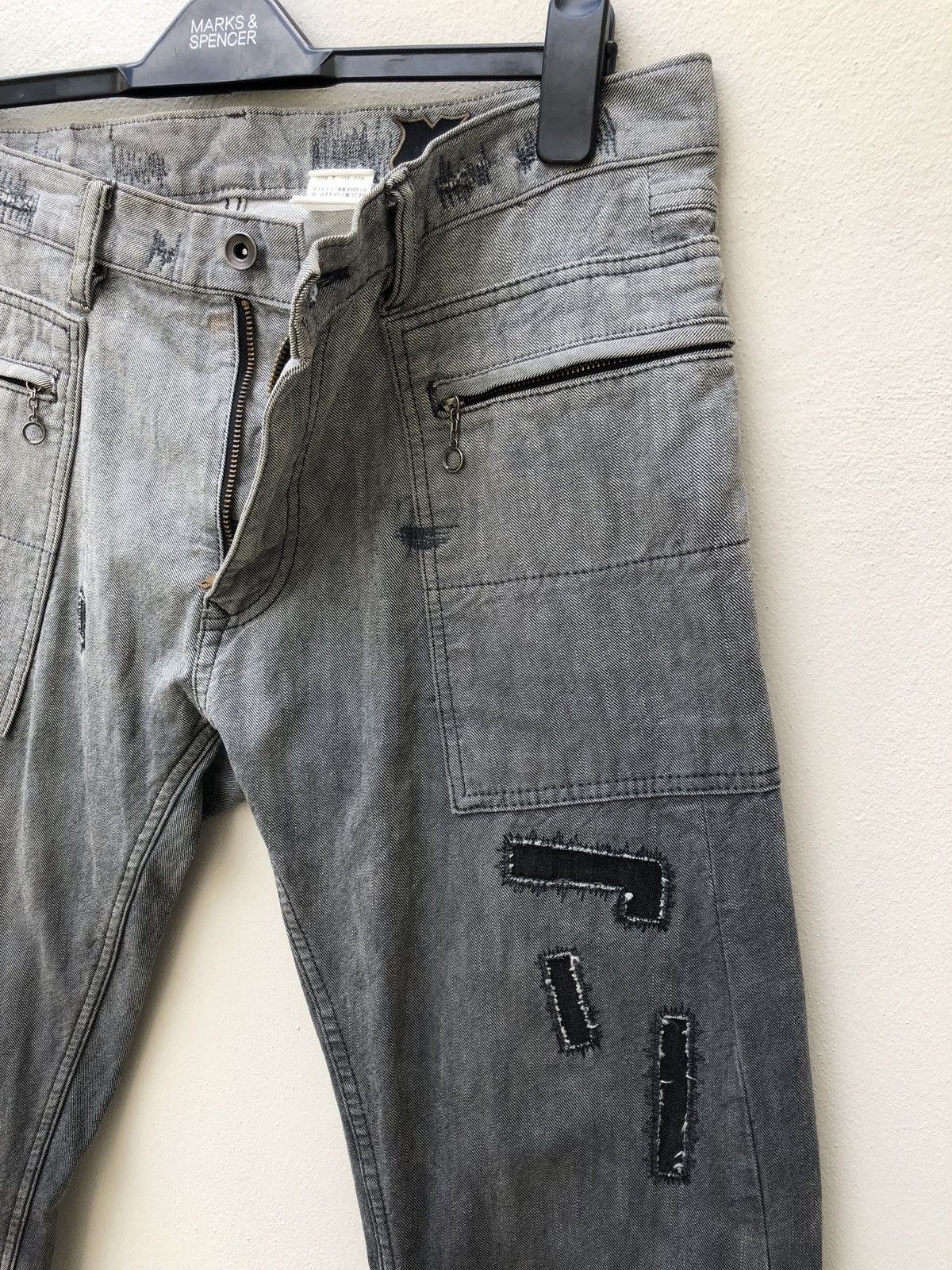 Vintage REPACA Made in Japan Two Tones Zigzag Patchwork Denim Size US 32 / EU 48 - 10 Thumbnail