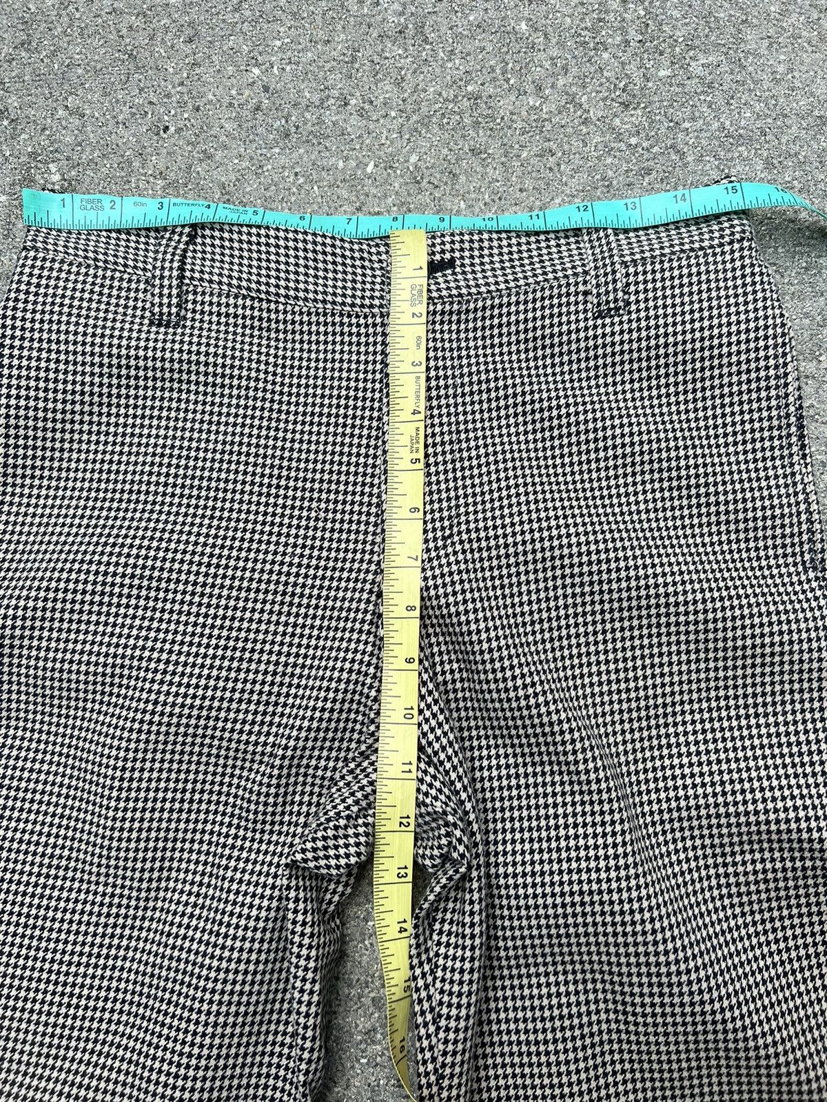 Vintage Team Of Beat*en Made in Japan Houndstooth Khaki Trouser Pant Size US 30 / EU 46 - 2 Thumbnail