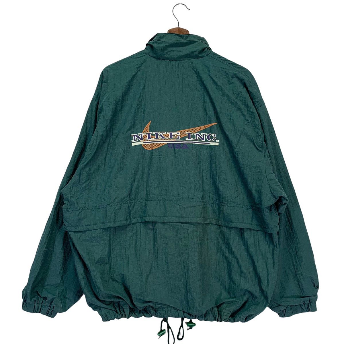 Nike × Vintage Vintage 90s Nike Swoosh Big Logo Nylon Jacket Size US L / EU 52-54 / 3 - 1 Thumbnail