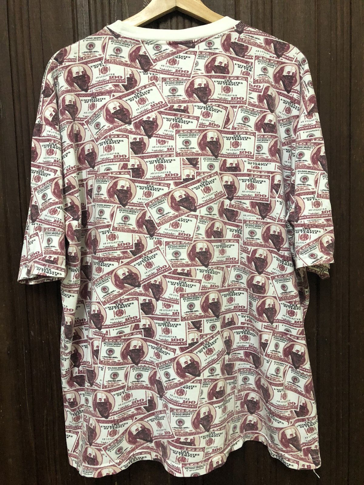 Vintage Vintage Benjamin Franklin Fullprint Money US Rare T Shirt Size US XXL / EU 58 / 5 - 7 Thumbnail