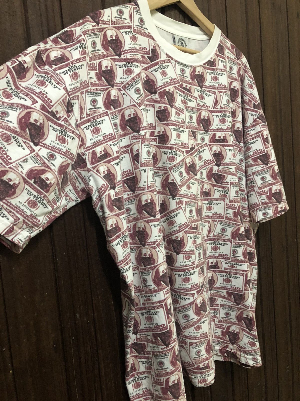Vintage Vintage Benjamin Franklin Fullprint Money US Rare T Shirt Size US XXL / EU 58 / 5 - 6 Thumbnail