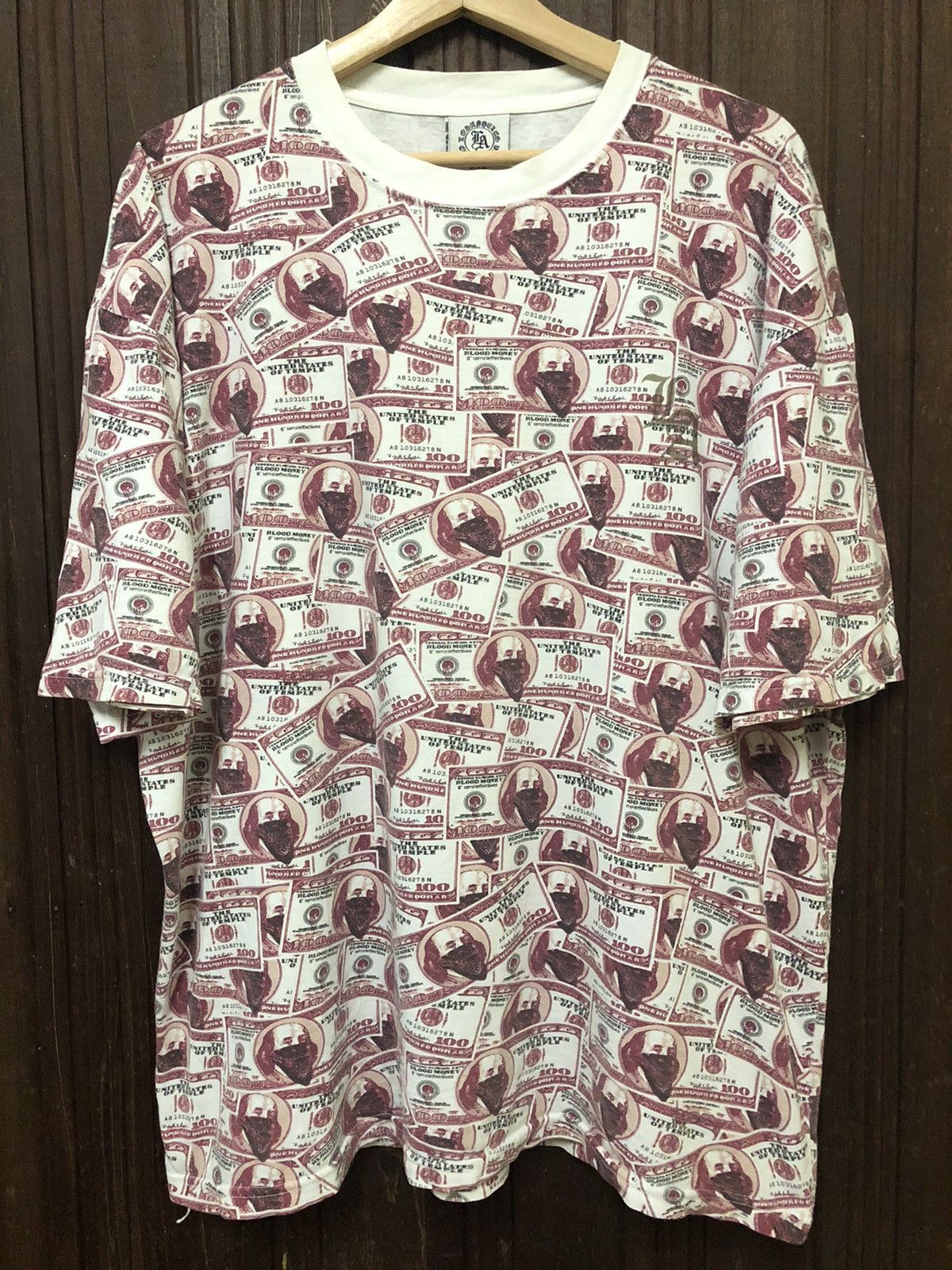 Vintage Vintage Benjamin Franklin Fullprint Money US Rare T Shirt Size US XXL / EU 58 / 5 - 1 Thumbnail