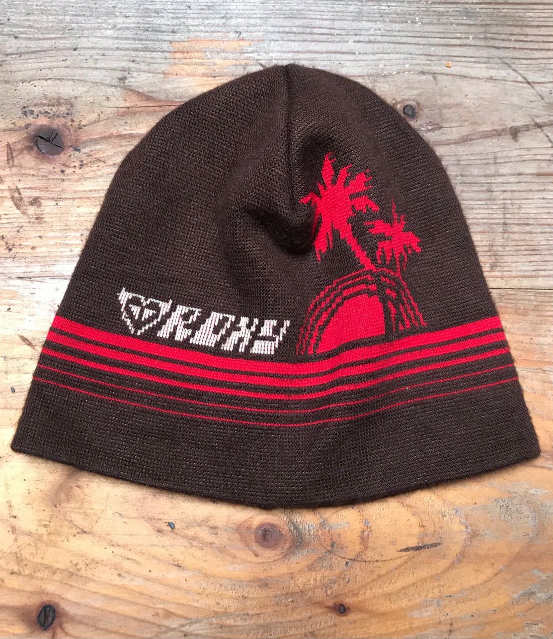 Quicksilver × Vintage Vtg 90s ROXY Beanie Made in USA (DARK BROWN) Size ONE SIZE - 1 Thumbnail