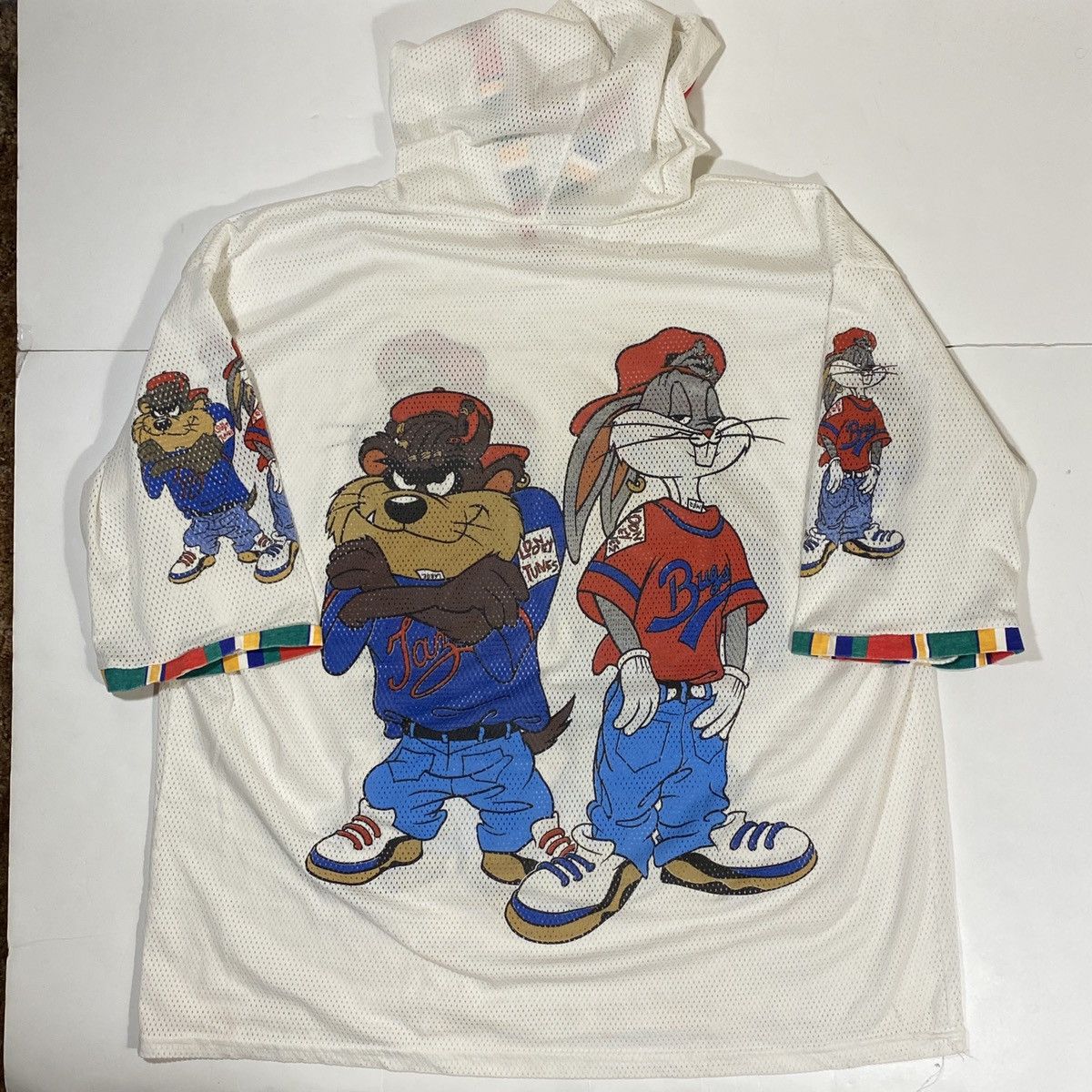 Vintage × Warner Bros Vintage Looney Tunes Hooded Jersey Size US XXL / EU 58 / 5 - 3 Thumbnail