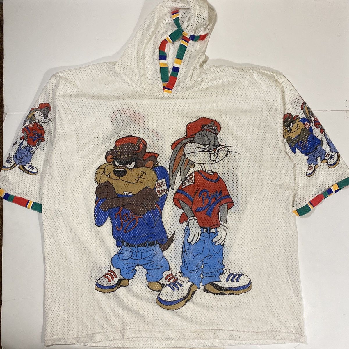 Vintage × Warner Bros Vintage Looney Tunes Hooded Jersey Size US XXL / EU 58 / 5 - 2 Thumbnail