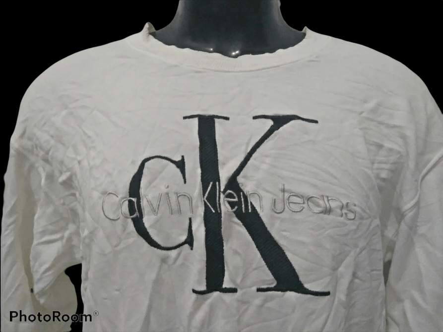Calvin Klein × Vintage 90s Calvin Klein Big Logo Sweatshirt Crewneck Pullover Size US M / EU 48-50 / 2 - 2 Thumbnail