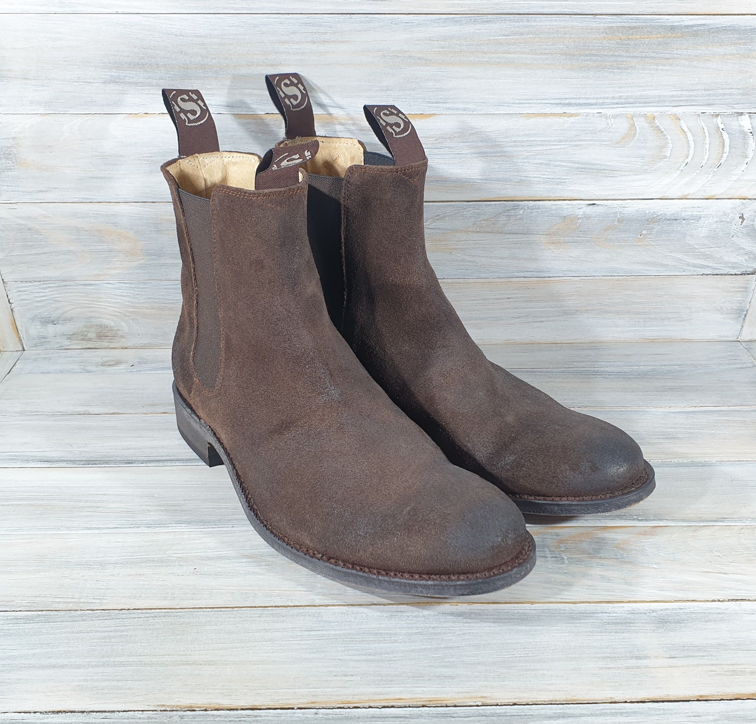 Leather Sendra 5595 Men's Chelsea Boots Cowboy Ankle Shoes Spain Size US 7.5 / EU 40-41 - 2 Thumbnail