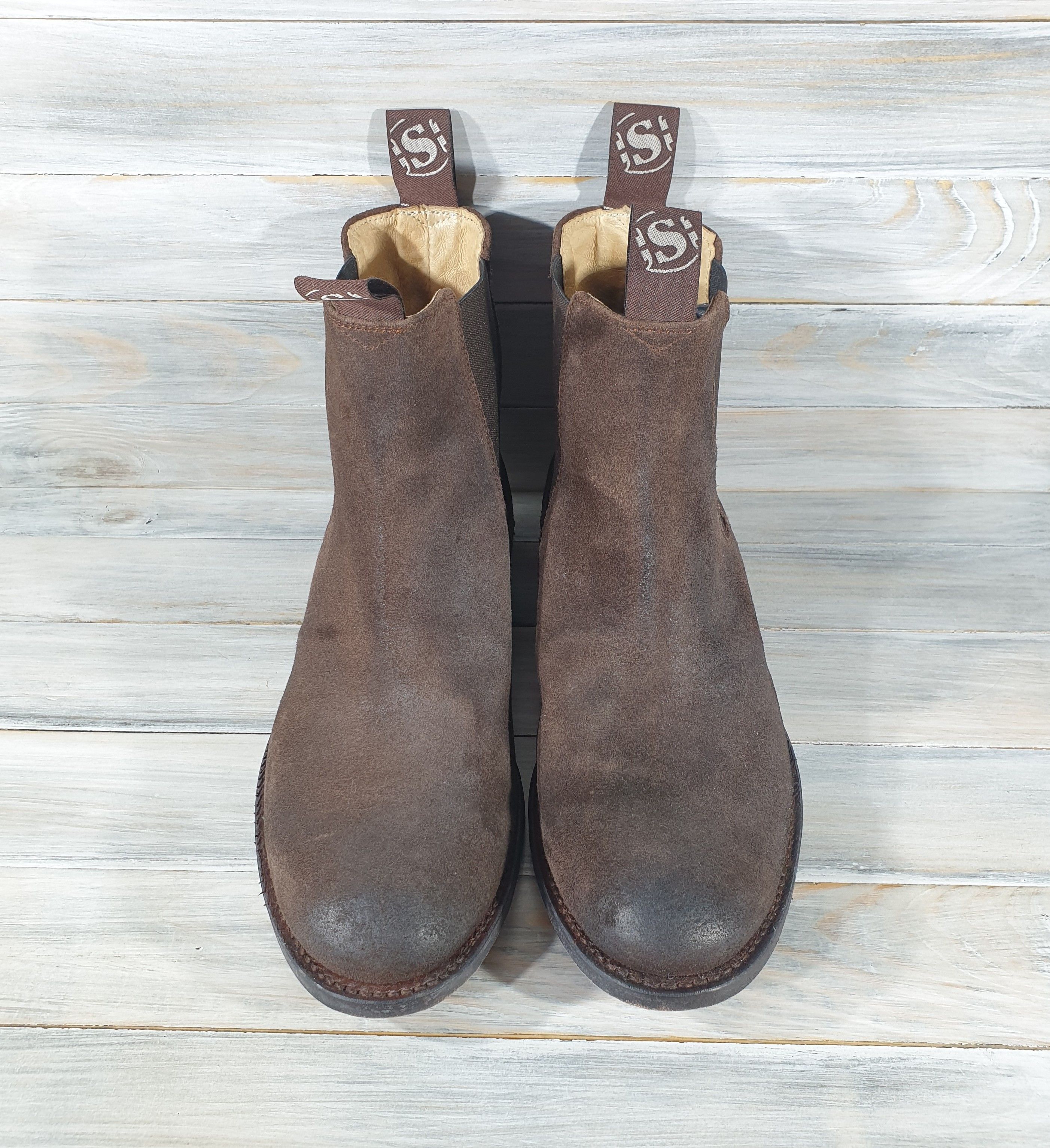 Leather Sendra 5595 Men's Chelsea Boots Cowboy Ankle Shoes Spain Size US 7.5 / EU 40-41 - 3 Thumbnail