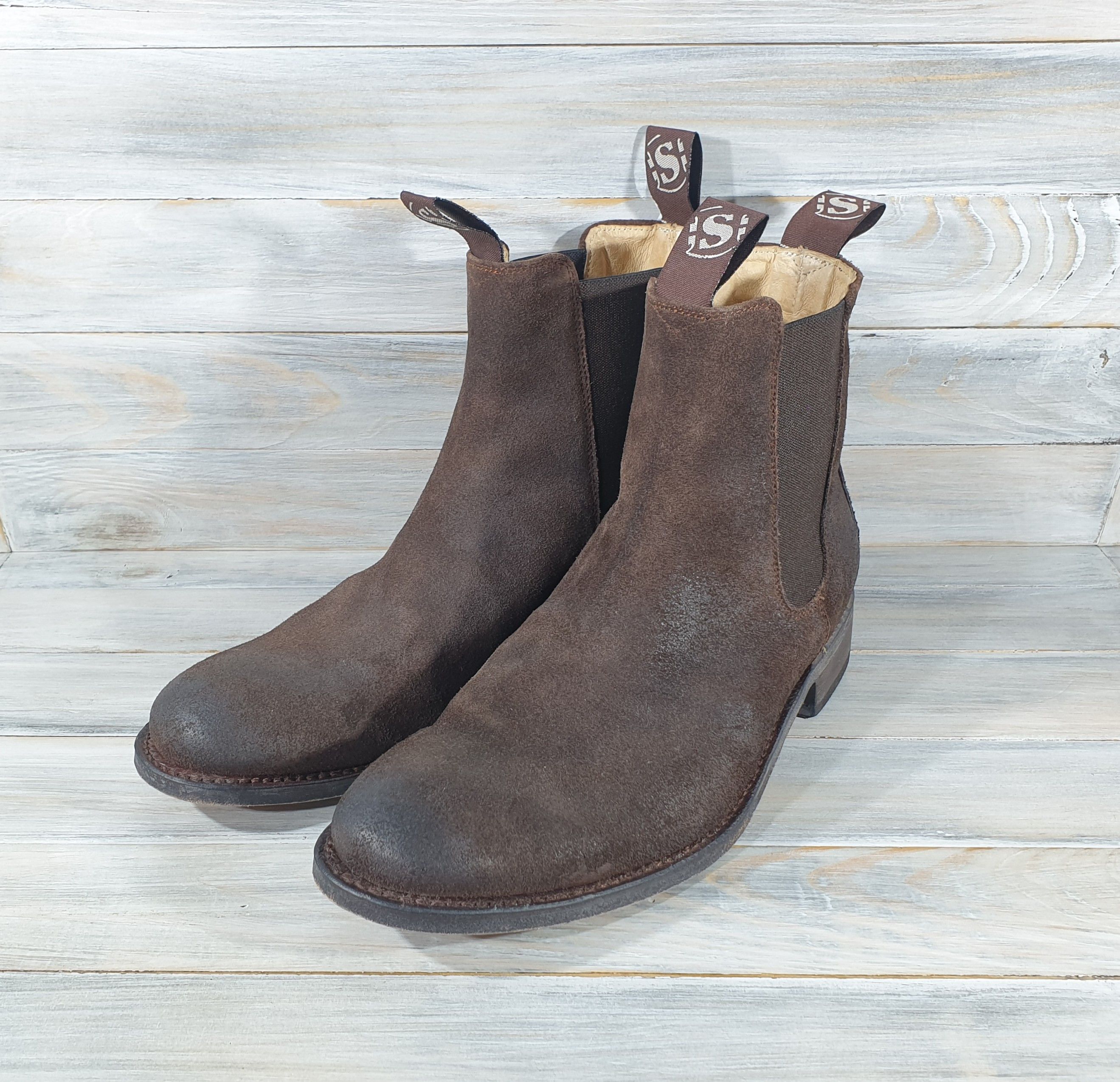 Leather Sendra 5595 Men's Chelsea Boots Cowboy Ankle Shoes Spain Size US 7.5 / EU 40-41 - 4 Thumbnail