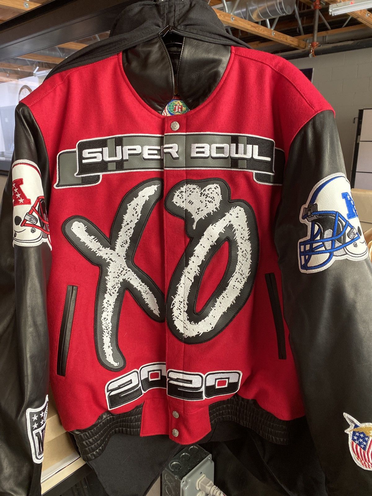 Superbowl LV The Weeknd x Jeff Hamilton Letterman Jacket (Black