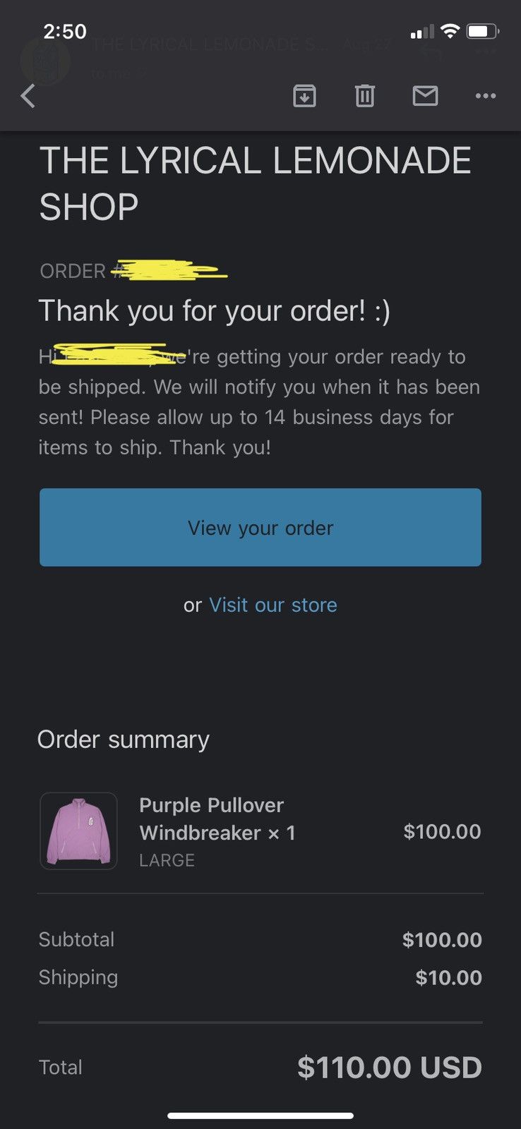 Lyrical Lemonade Lyrical Lemonade Purple Pullover Windbreaker (Large) Size US L / EU 52-54 / 3 - 5 Thumbnail