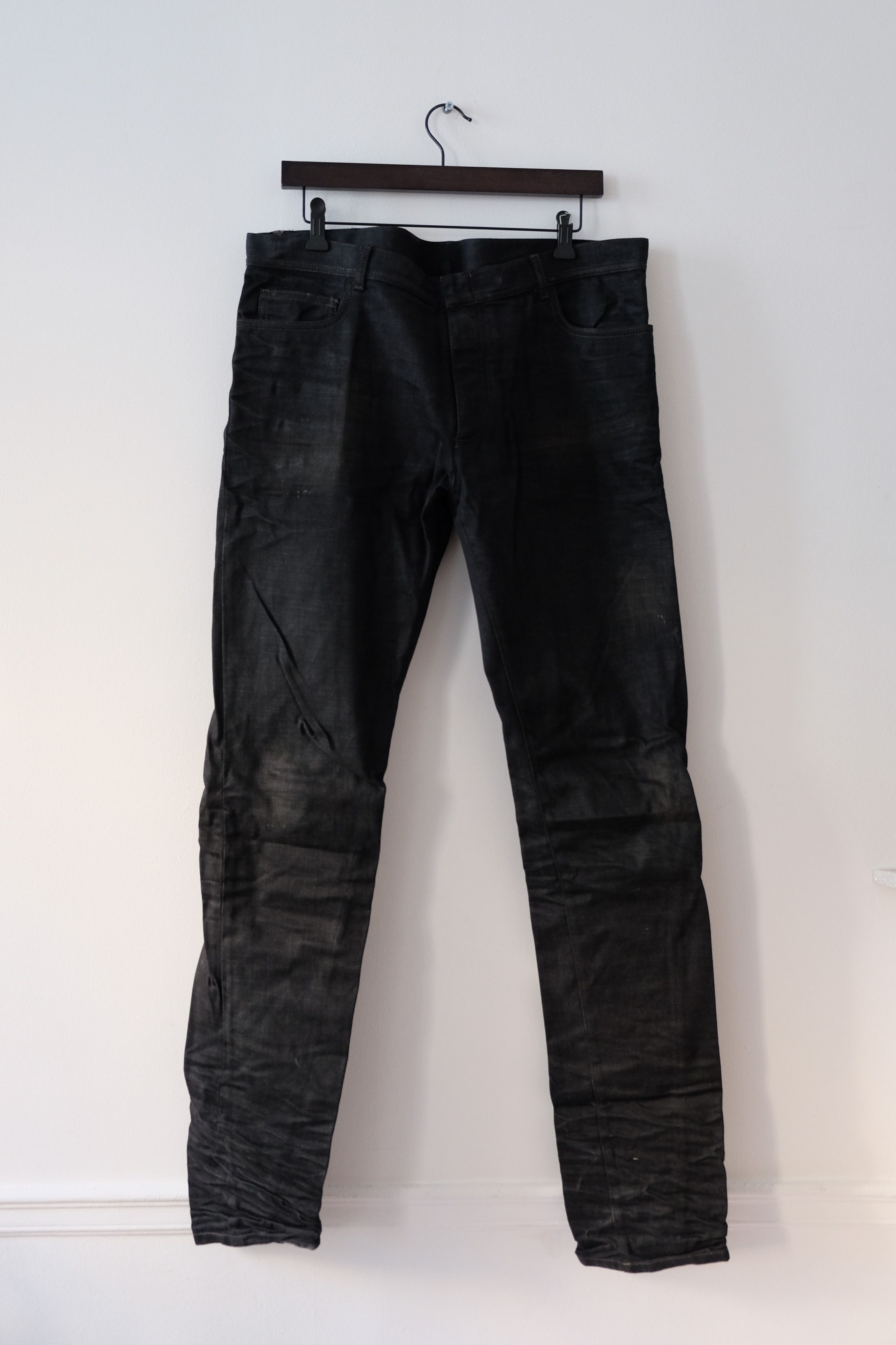 Nicolas Andreas Taralis Distressed Long Black Jeans with Details