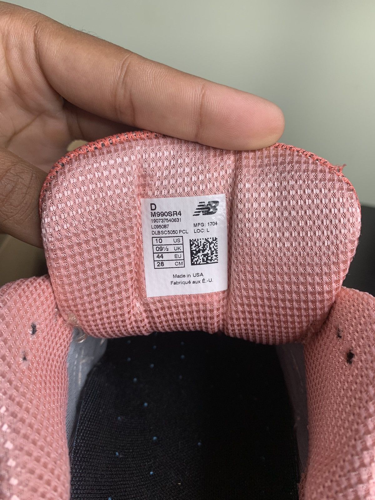 Peach new balance 990 deals