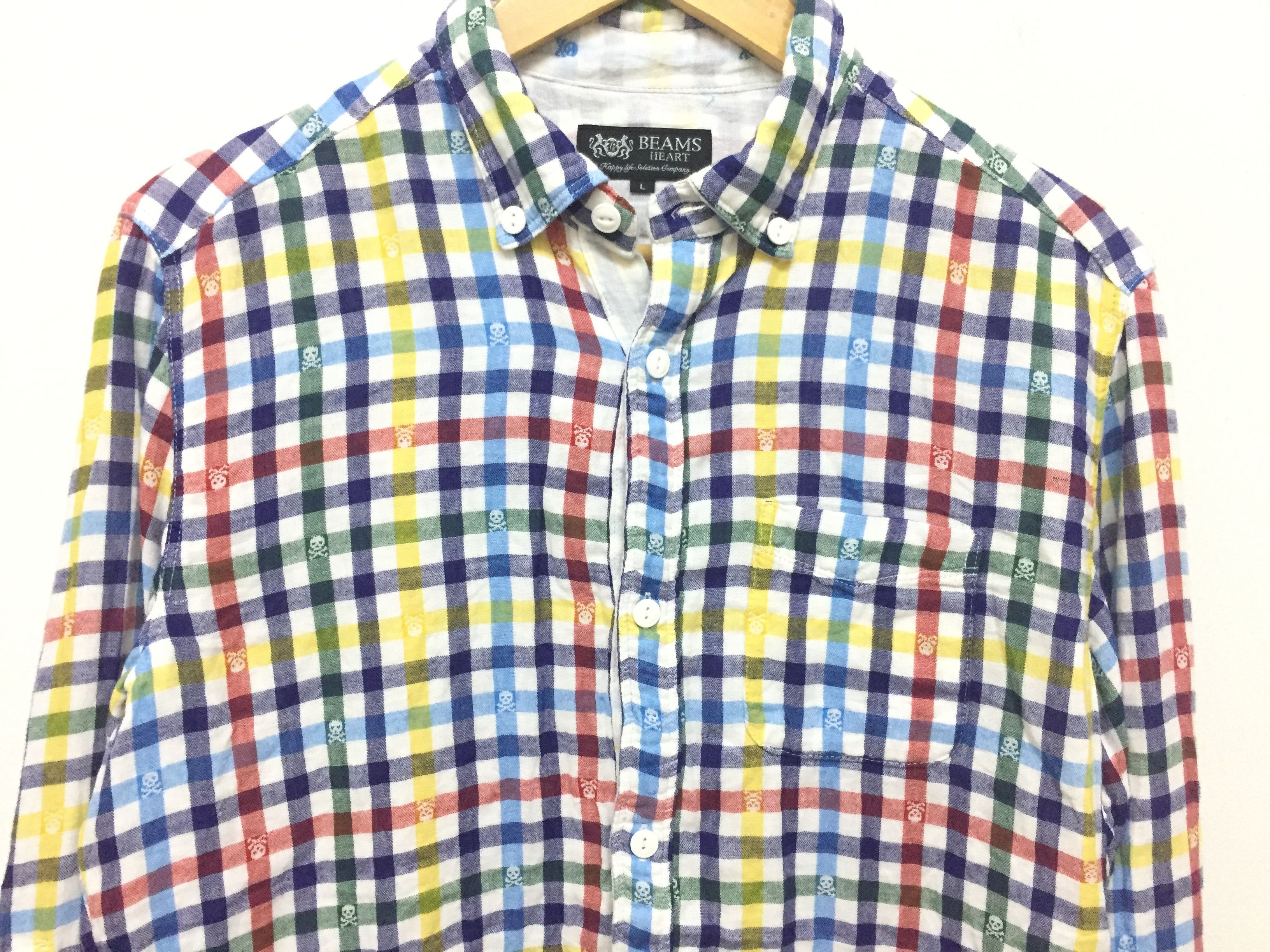 Beams Plus × Japanese Brand Candy Multicolor Skull Cross bone embrodered flanel Size US L / EU 52-54 / 3 - 3 Thumbnail