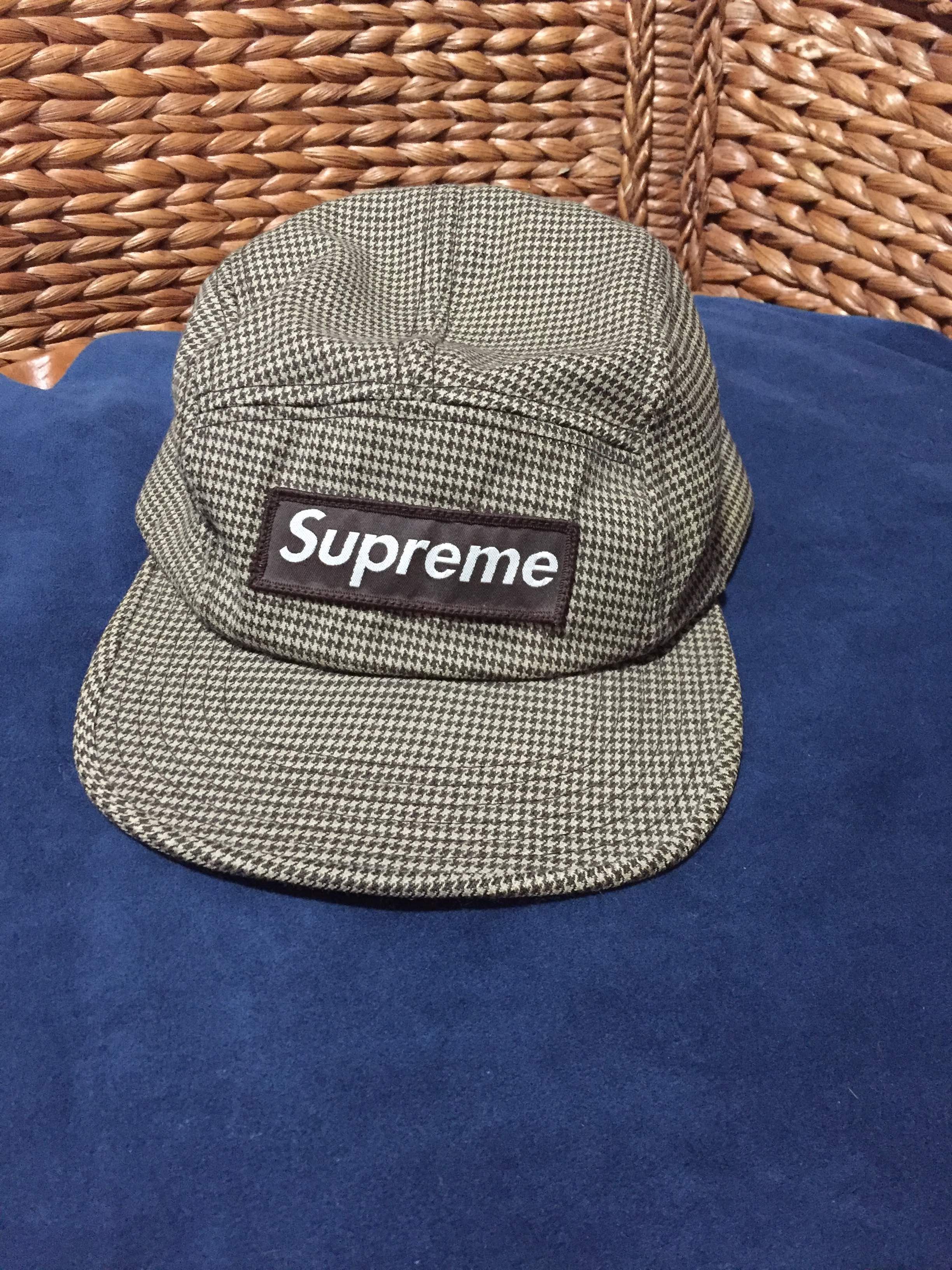 Supreme Supreme houndstooth camp cap og vintage | Grailed