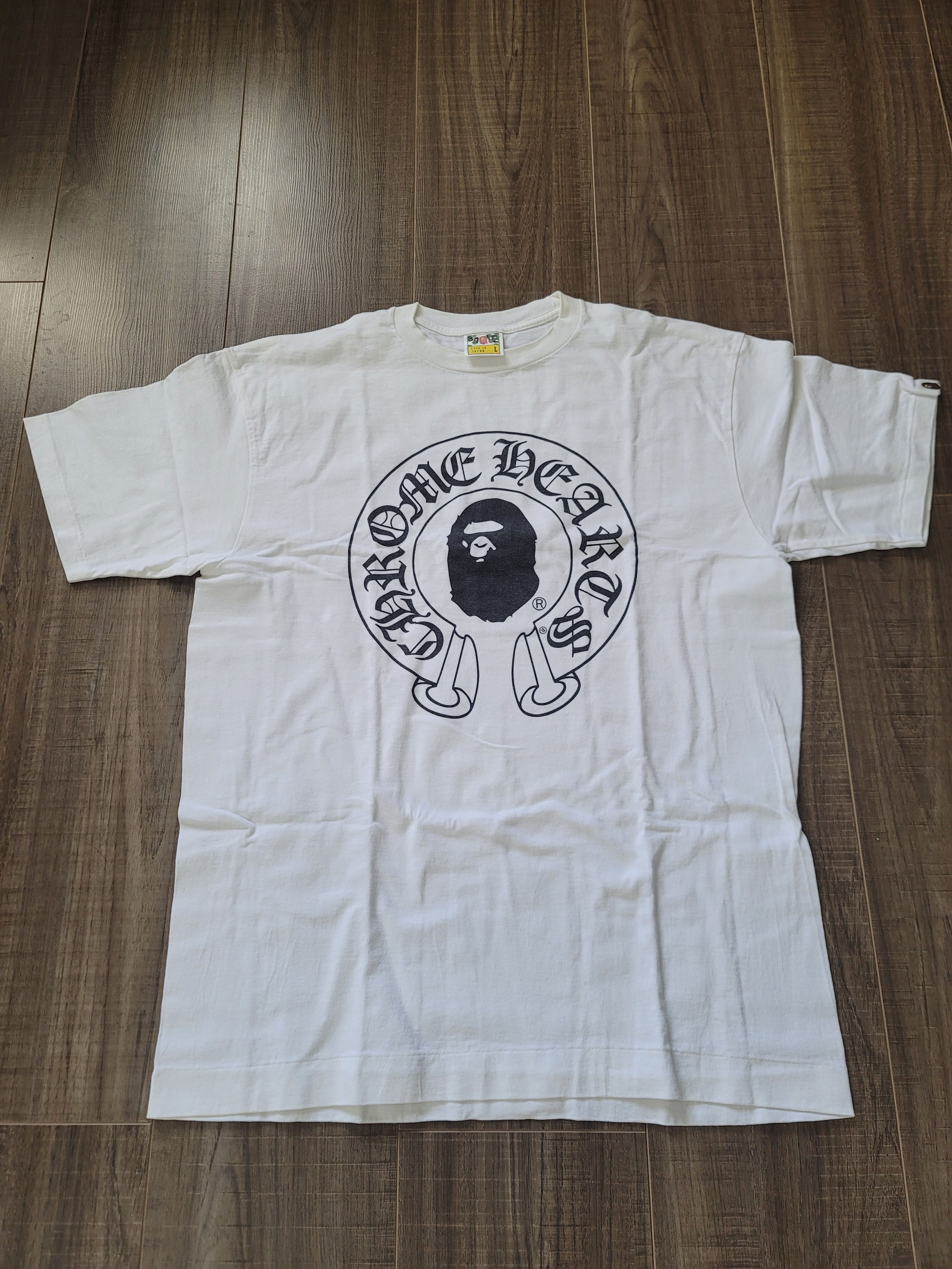 Pre-owned Bape X Chrome Hearts Horseshoe Tee In White