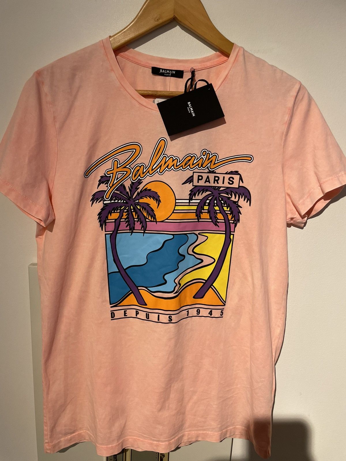 Balmain NEW Limited Edition Balmain Logo Depuis 1945 Tee T-shirt Size US XS / EU 42 / 0 - 18 Thumbnail
