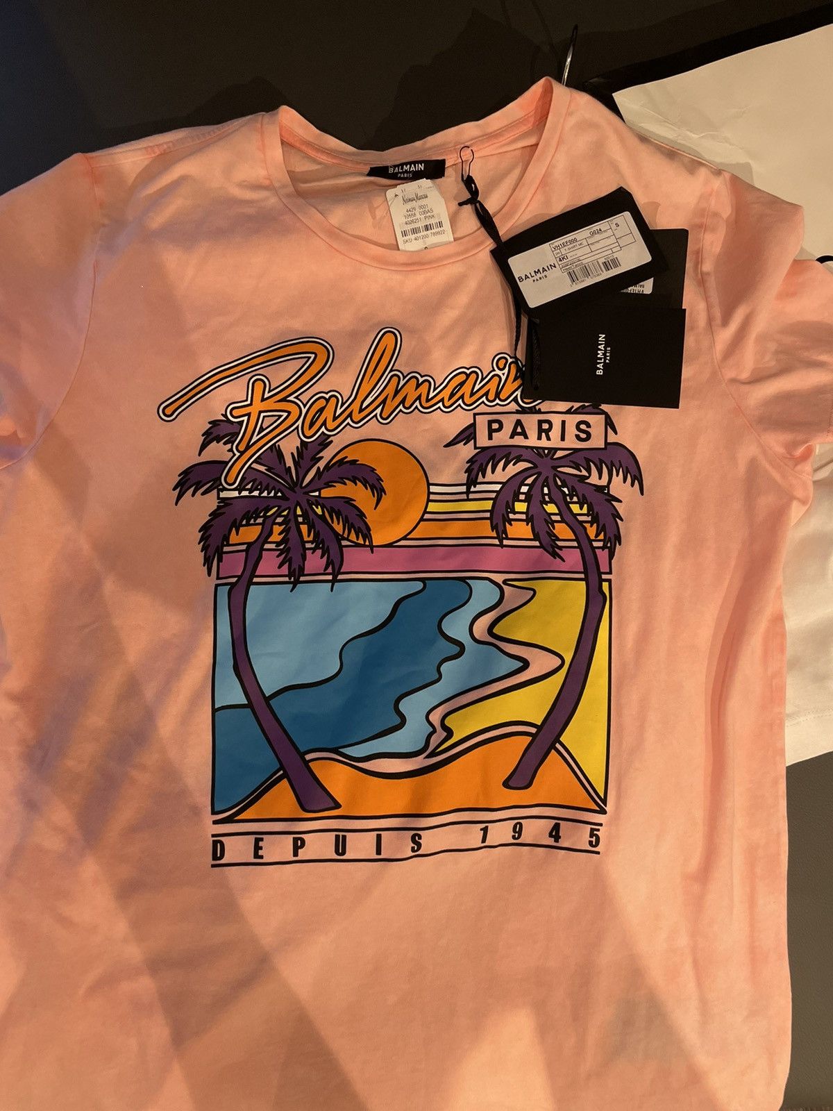 Balmain NEW Limited Edition Balmain Logo Depuis 1945 Tee T-shirt Size US XS / EU 42 / 0 - 15 Thumbnail