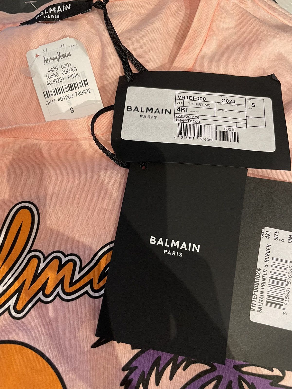 Balmain NEW Limited Edition Balmain Logo Depuis 1945 Tee T-shirt Size US XS / EU 42 / 0 - 2 Thumbnail