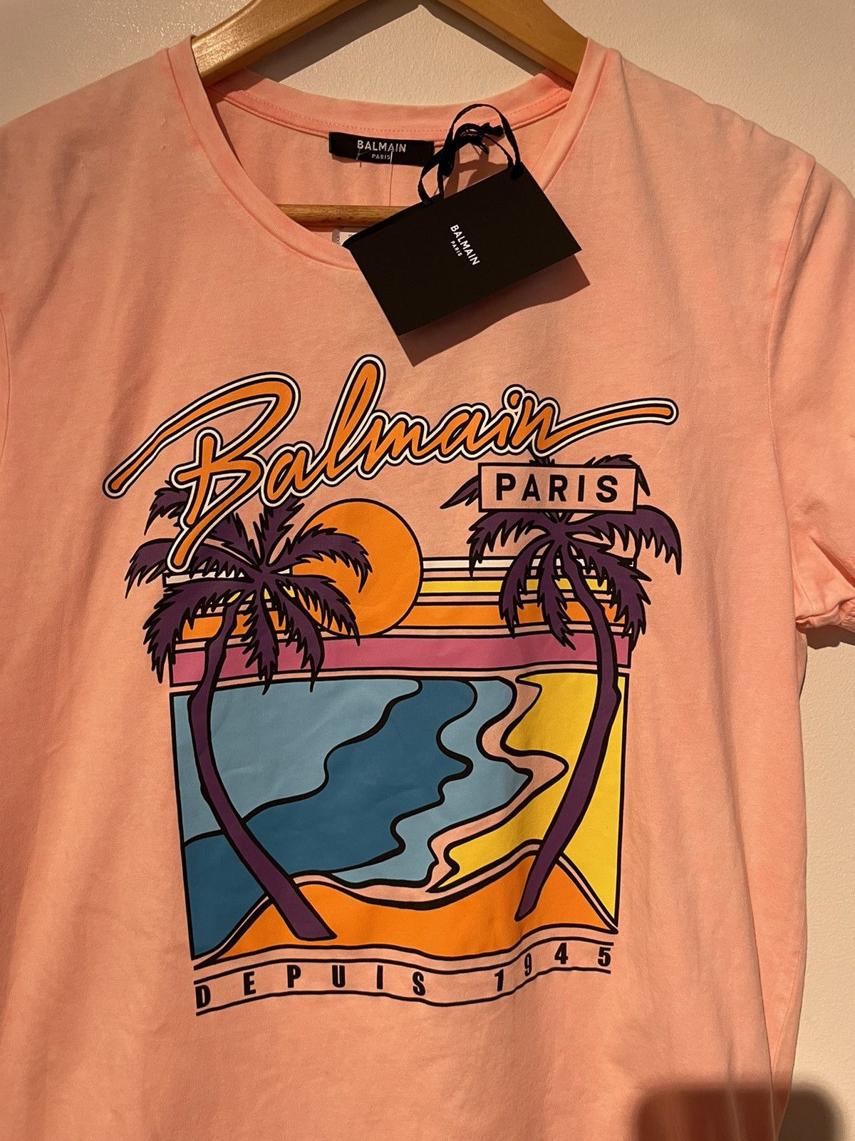 Balmain NEW Limited Edition Balmain Logo Depuis 1945 Tee T-shirt Size US XS / EU 42 / 0 - 17 Thumbnail