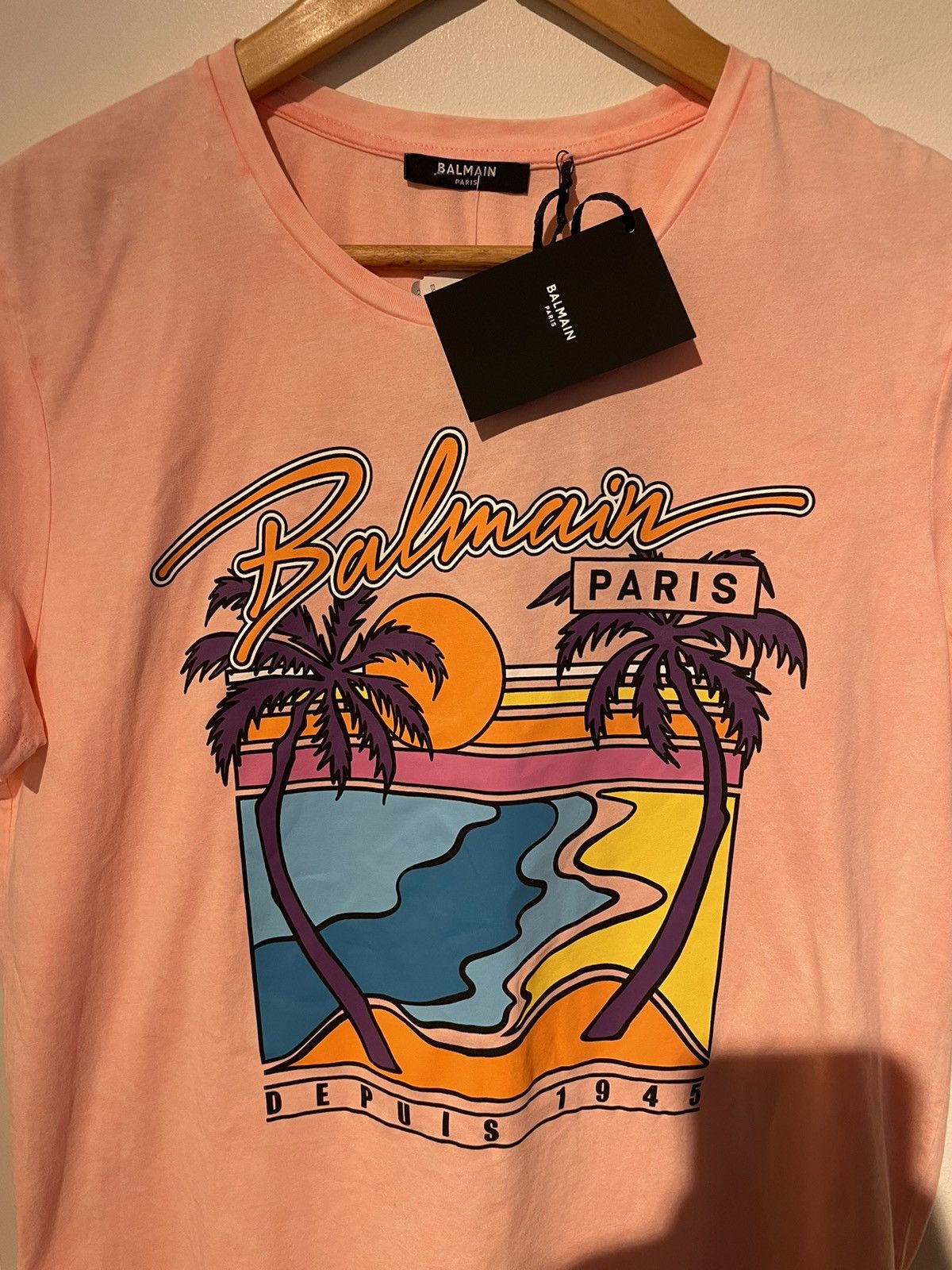 Balmain NEW Limited Edition Balmain Logo Depuis 1945 Tee T-shirt Size US XS / EU 42 / 0 - 19 Thumbnail