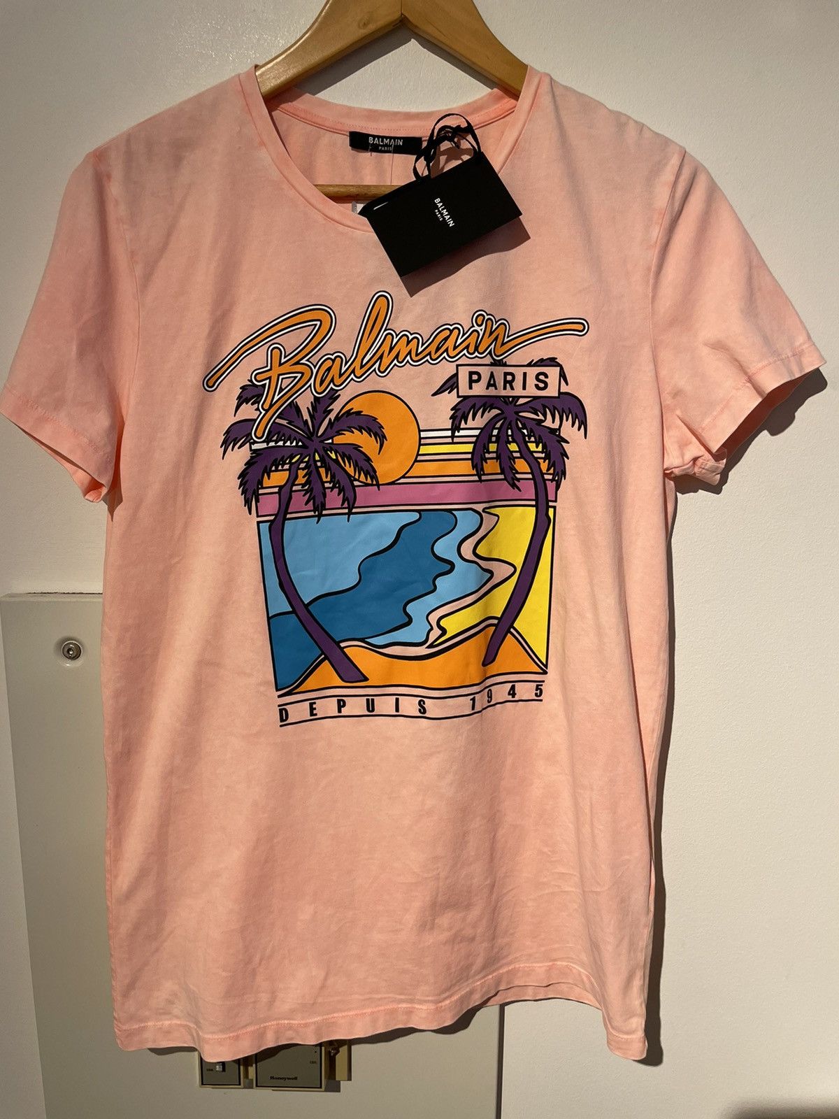 Balmain NEW Limited Edition Balmain Logo Depuis 1945 Tee T-shirt Size US XS / EU 42 / 0 - 1 Thumbnail