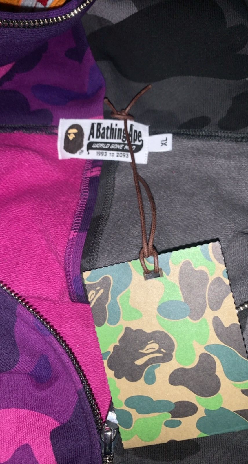Bape fullzip bape hoodie black/purple color camo Size US XL / EU 56 / 4 - 4 Thumbnail