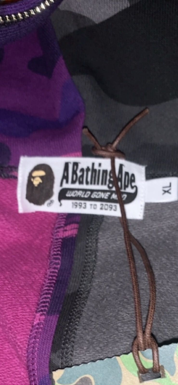 Bape fullzip bape hoodie black/purple color camo Size US XL / EU 56 / 4 - 5 Thumbnail