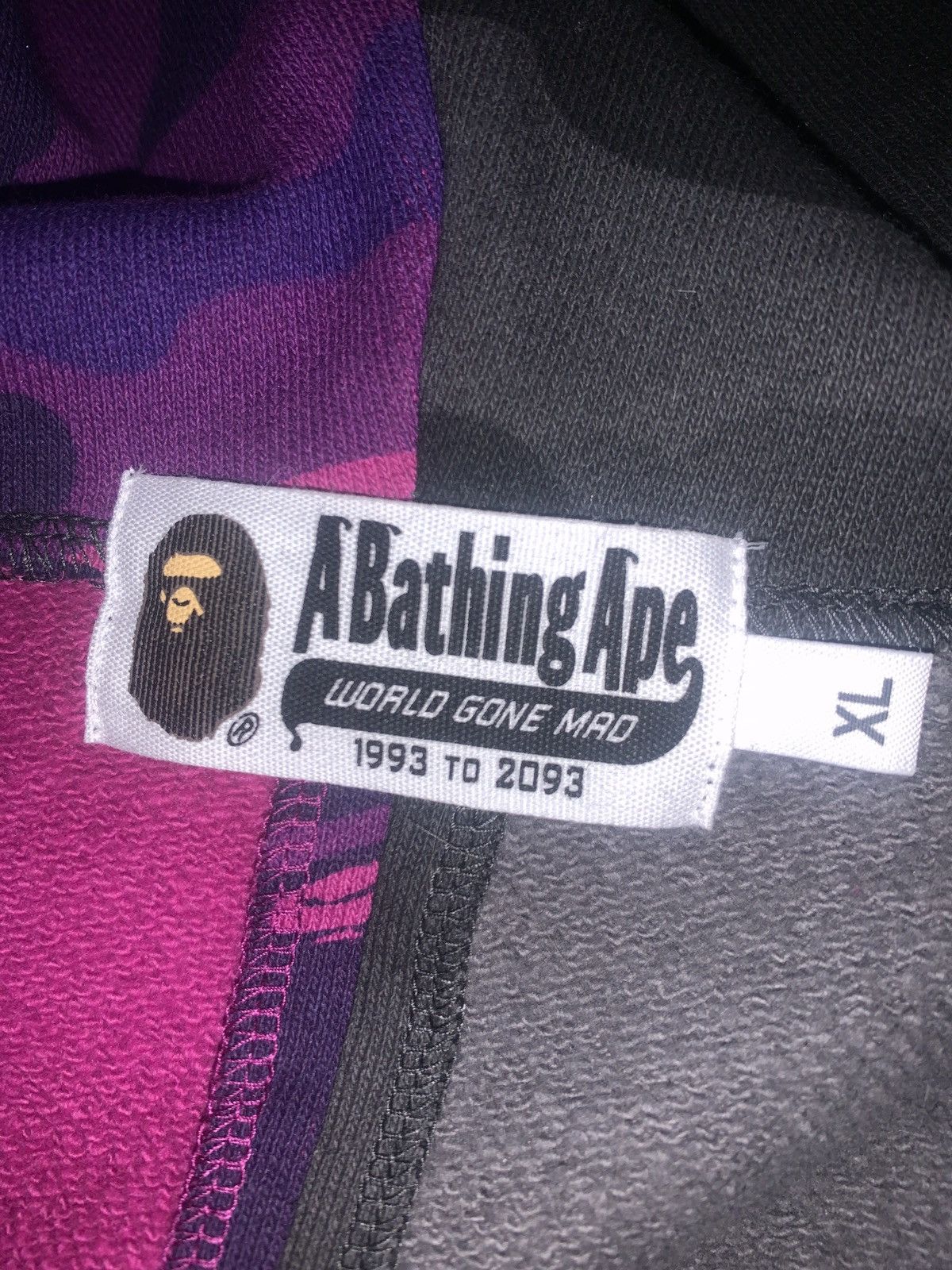 Bape fullzip bape hoodie black/purple color camo Size US XL / EU 56 / 4 - 6 Thumbnail