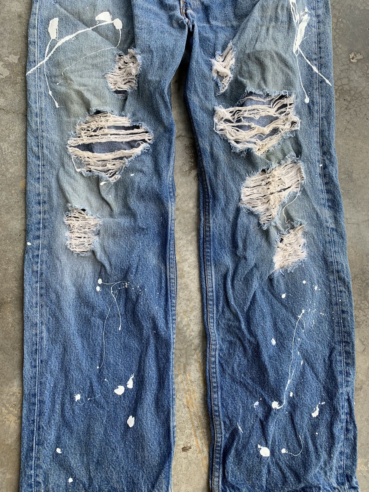 Levi's Vintage 90s Levis Distressed Painted Denim Pant Size US 32 / EU 48 - 2 Thumbnail