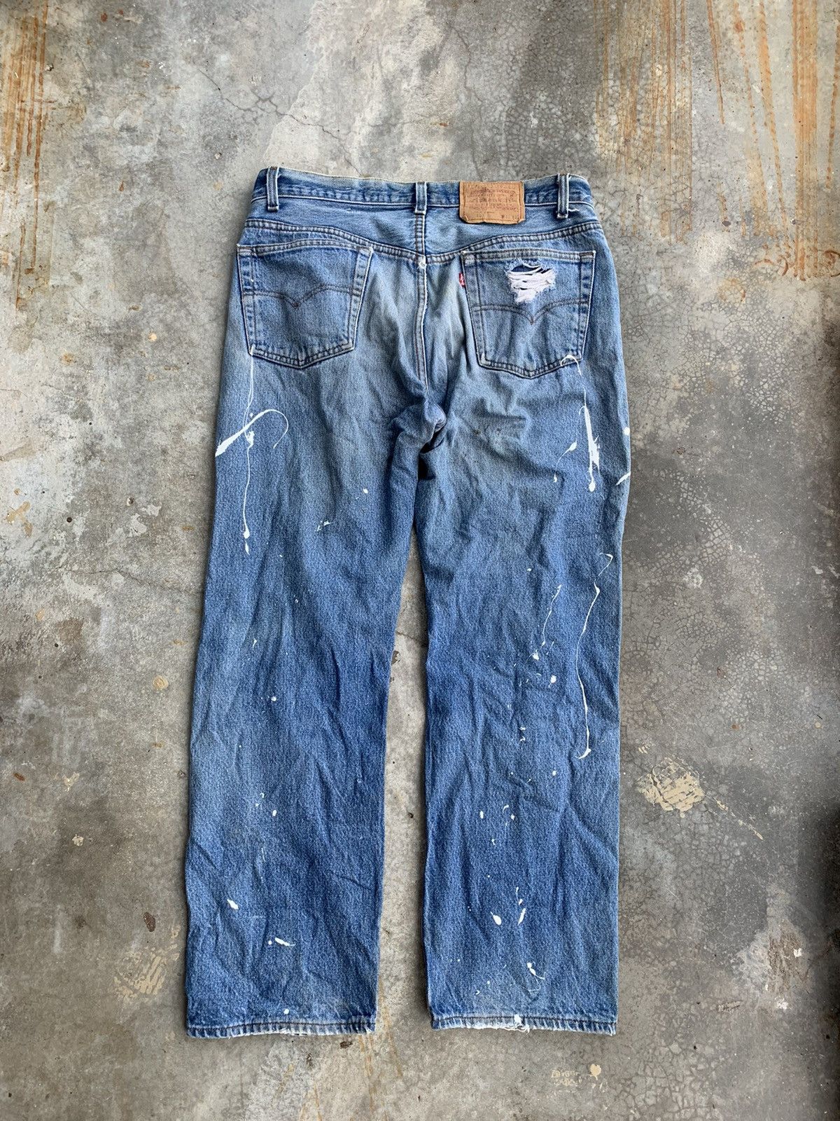 Levi's Vintage 90s Levis Distressed Painted Denim Pant Size US 32 / EU 48 - 3 Thumbnail