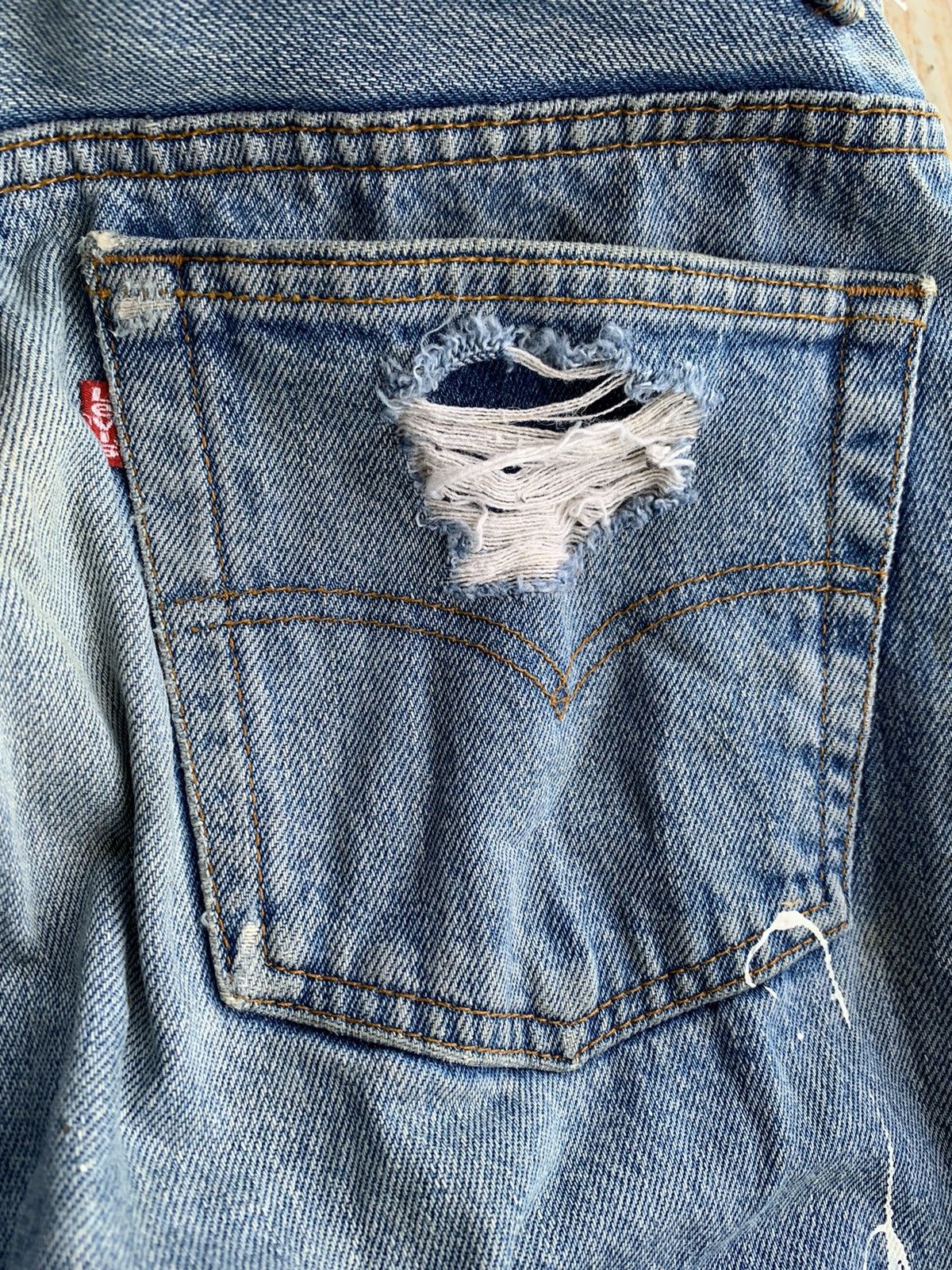 Levi's Vintage 90s Levis Distressed Painted Denim Pant Size US 32 / EU 48 - 6 Thumbnail