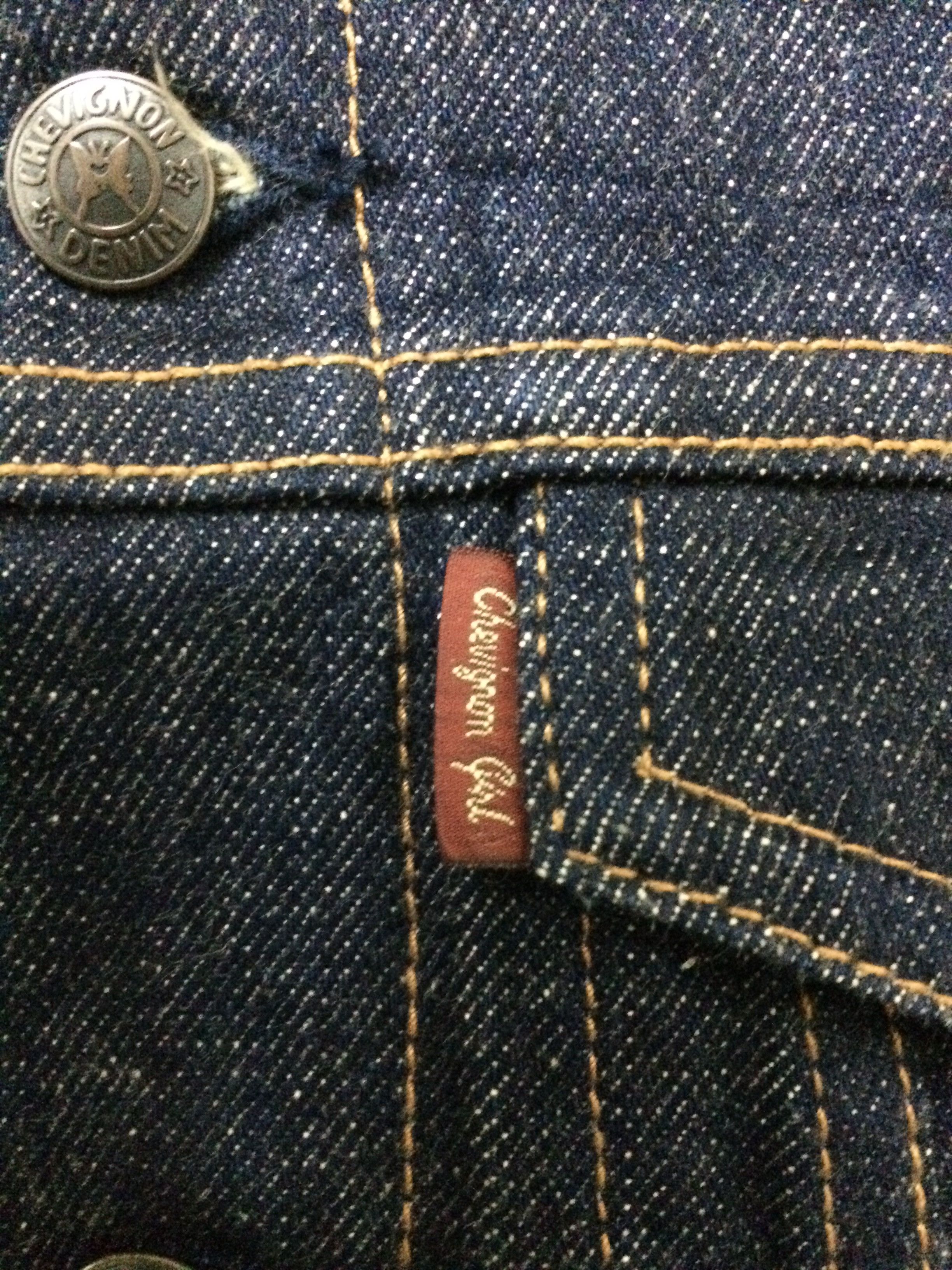 Vintage Red Selvedge Chevignon Denim Jacket