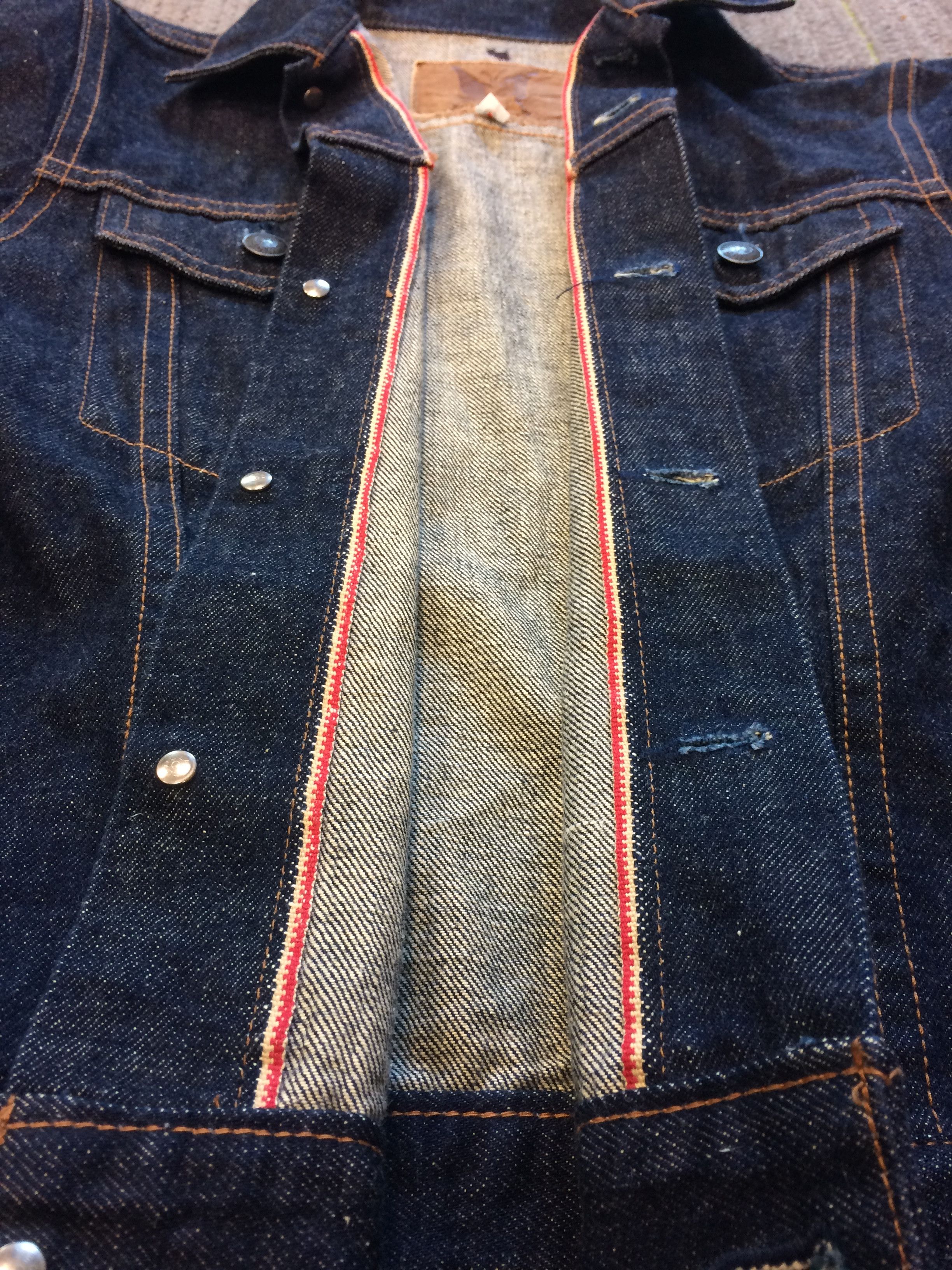 Vintage Red Selvedge Chevignon Denim Jacket