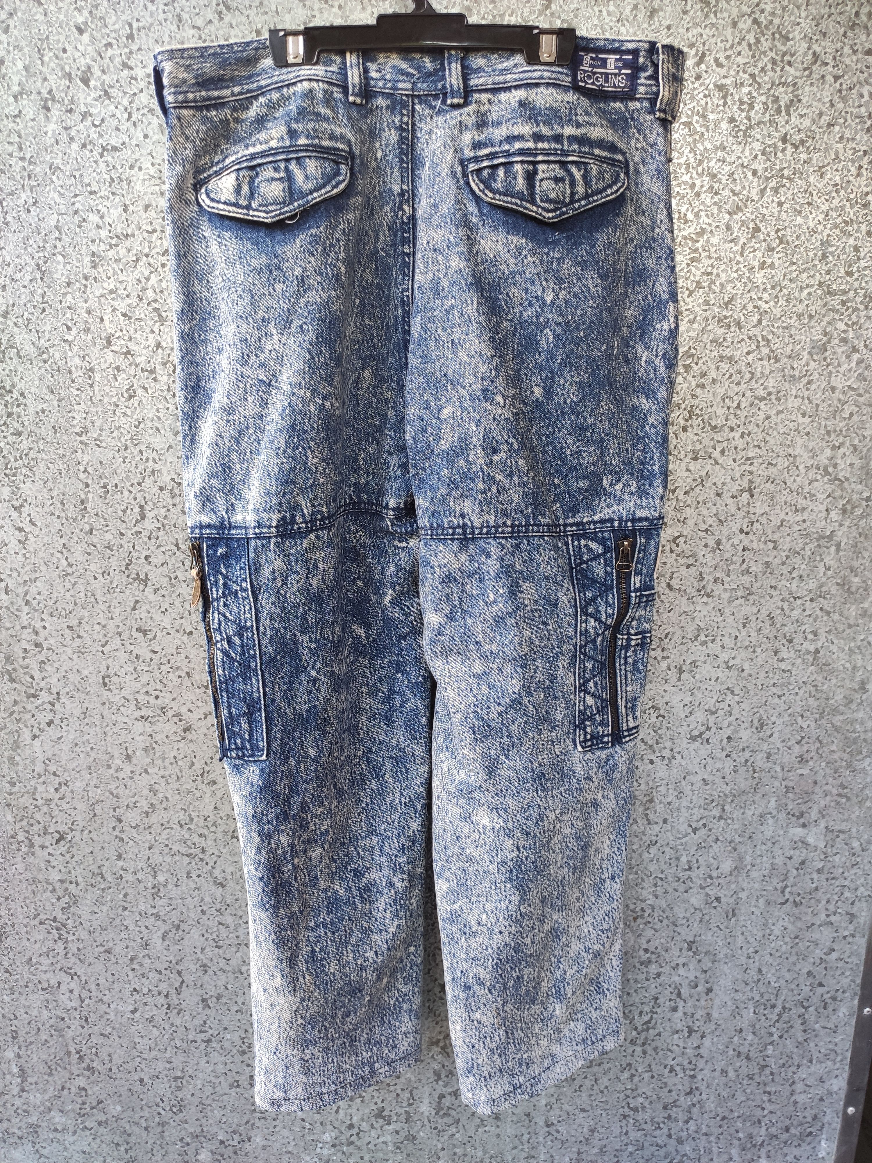 Japanese Brand Roglins Jeans Wear Cargo Jeans Acid wash pants Size US 33 - 3 Thumbnail