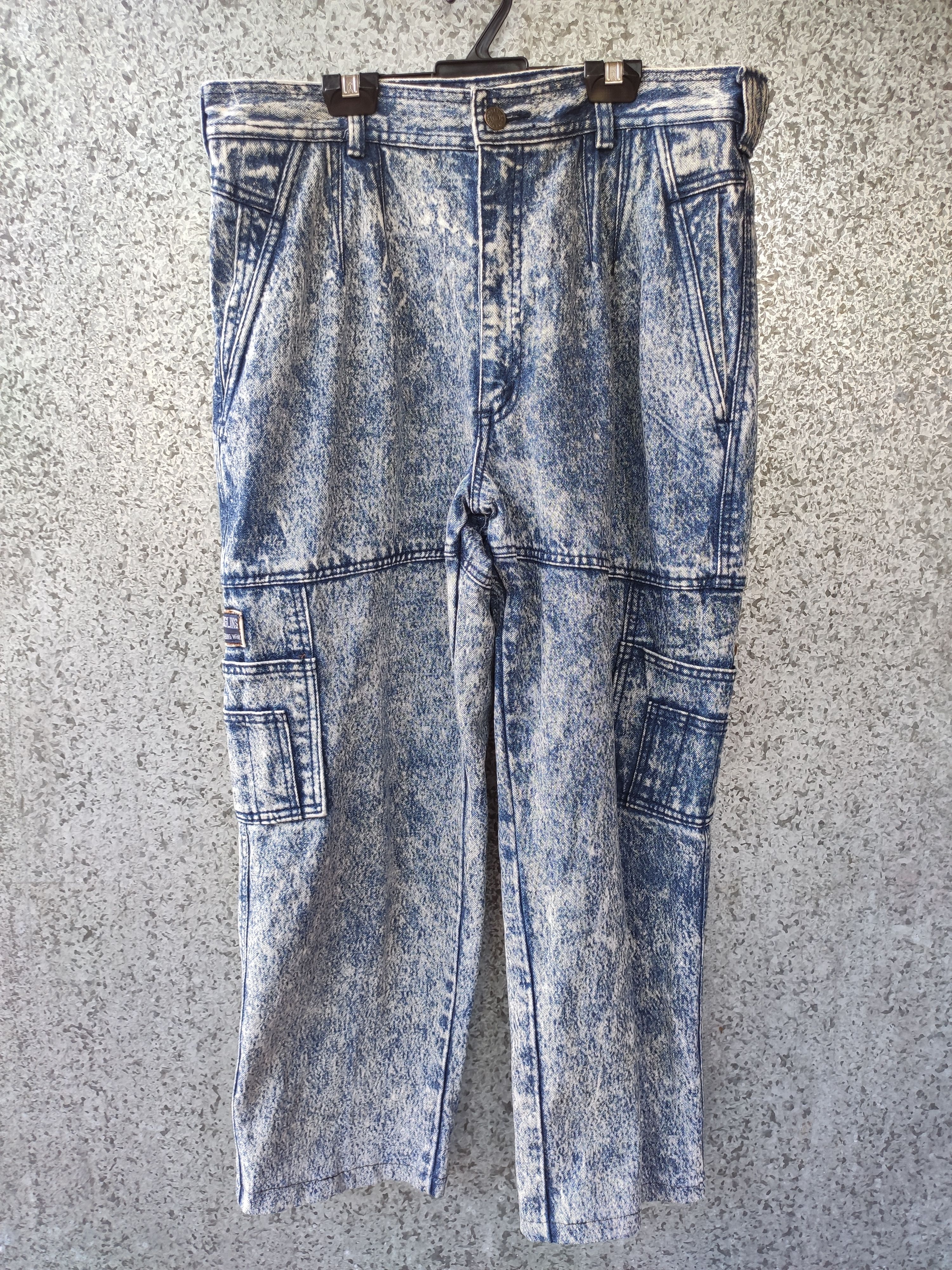 Japanese Brand Roglins Jeans Wear Cargo Jeans Acid wash pants Size US 33 - 1 Thumbnail