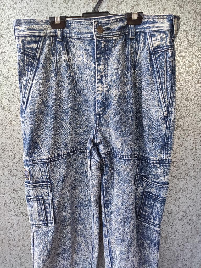 Japanese Brand Roglins Jeans Wear Cargo Jeans Acid wash pants Size US 33 - 2 Thumbnail