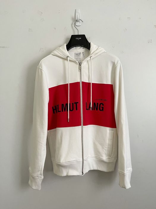 Helmut Lang Helmut Lang Red Campaign Zip Up Hoodie With Tags