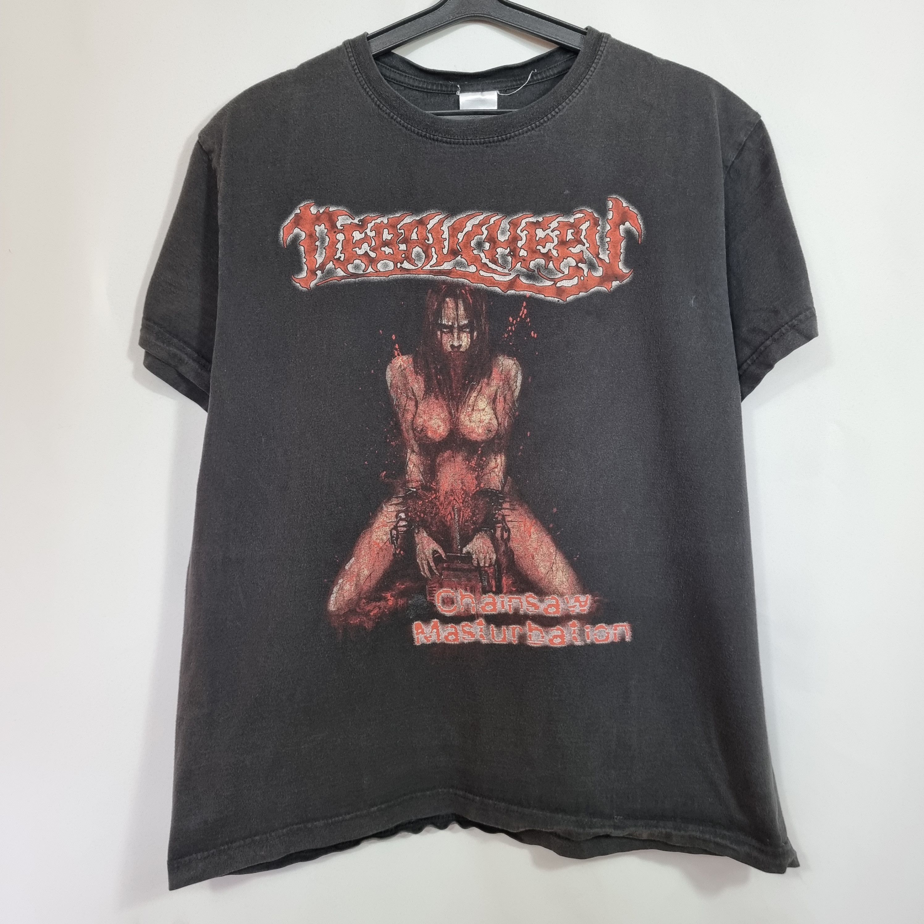 2003 Debauchery Chainsaw Masturbation DeathNRoll Metal tee