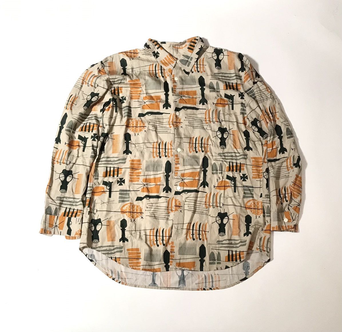 Jun Takahashi Undercover SS98 “Wet Summer” Guns and Nukes Flowy Shirt Size US M / EU 48-50 / 2 - 1 Thumbnail