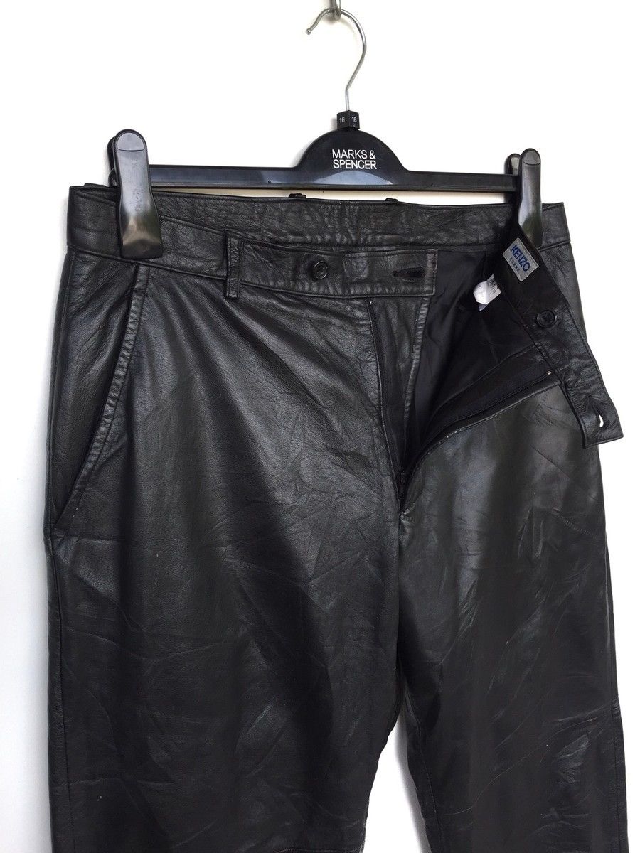 Kenzo HEAT🔥Kenzo 🇫🇷 Genuine Leather Minimal Biker Pants Size US 32 / EU 48 - 2 Thumbnail