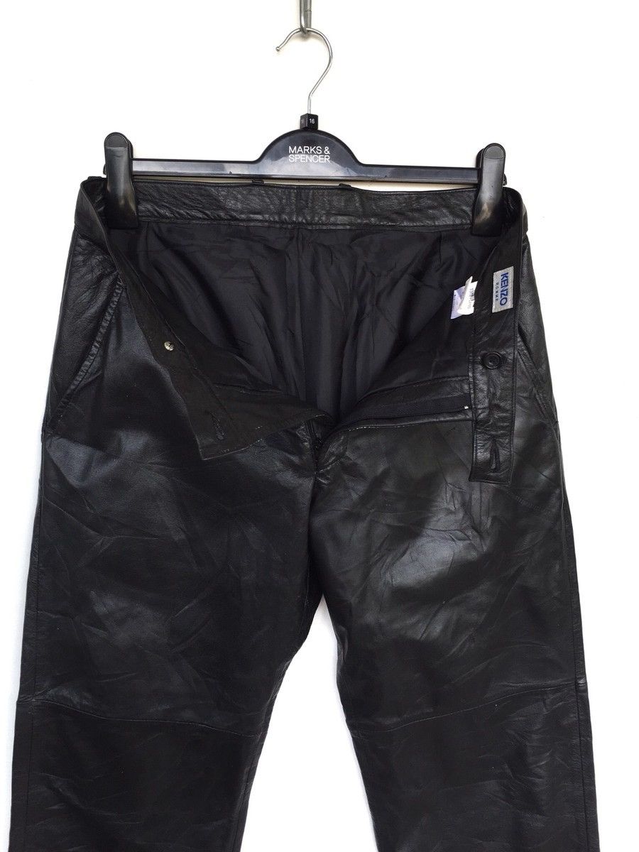 Kenzo HEAT🔥Kenzo 🇫🇷 Genuine Leather Minimal Biker Pants Size US 32 / EU 48 - 8 Thumbnail