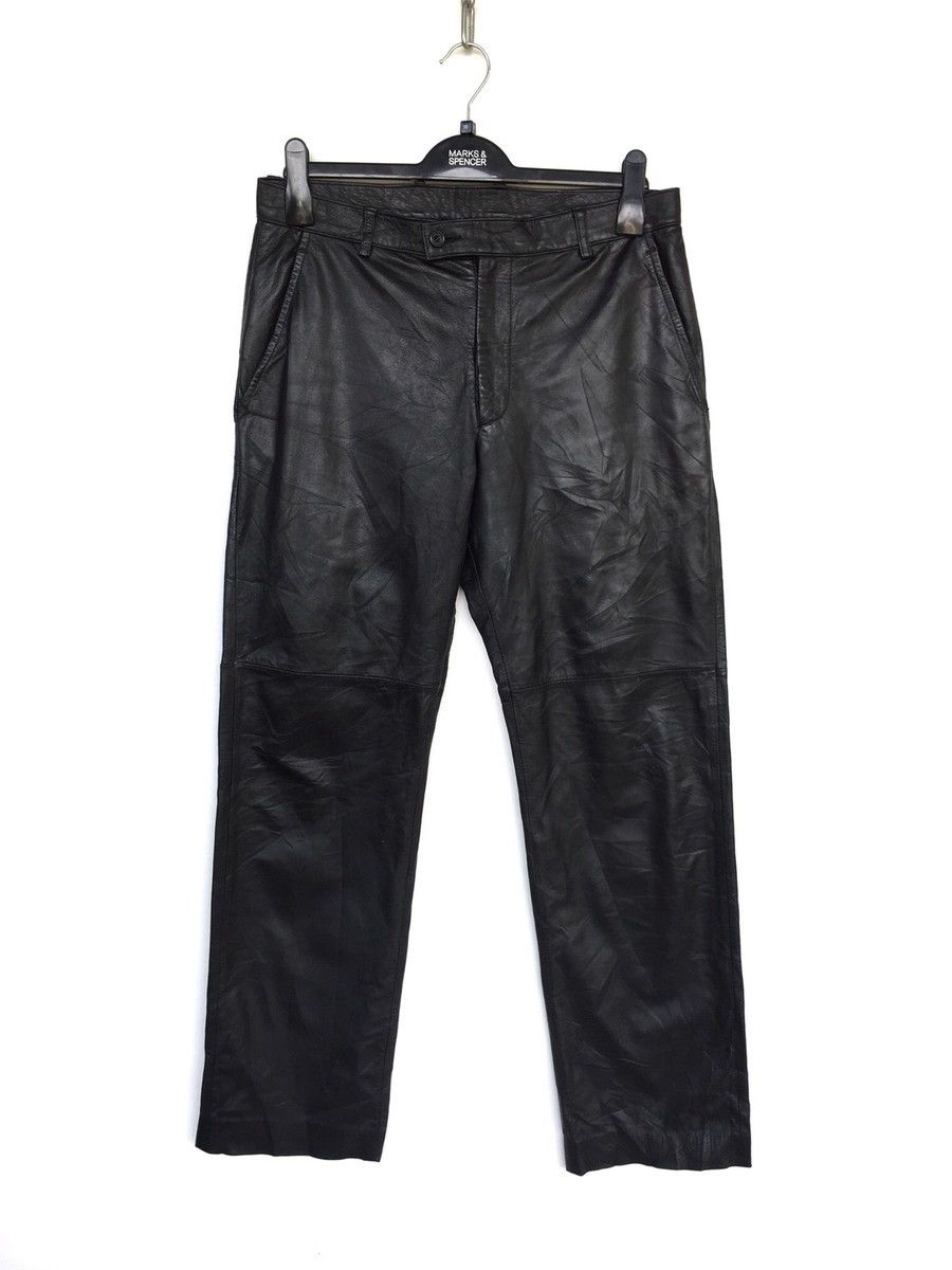 Kenzo HEAT🔥Kenzo 🇫🇷 Genuine Leather Minimal Biker Pants Size US 32 / EU 48 - 3 Thumbnail